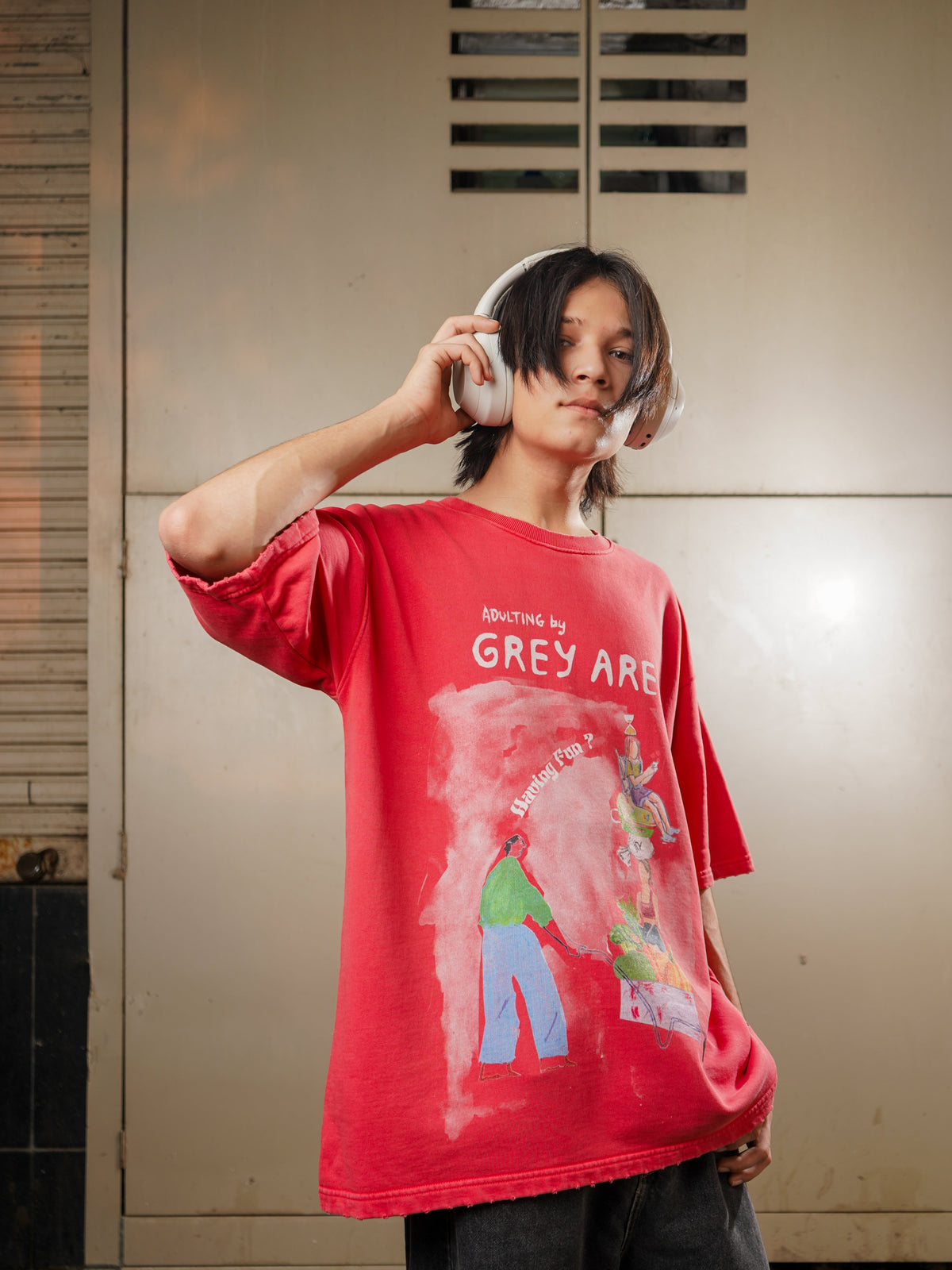 ADULTING T-SHIRT (SCARLET)