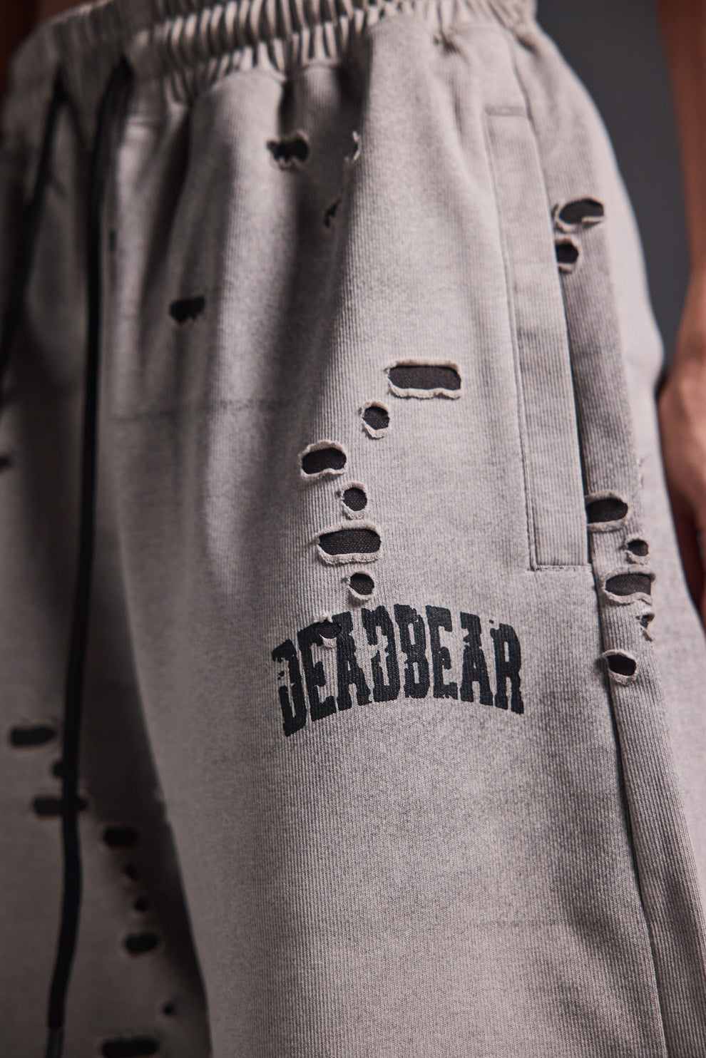 Distressed Washed Grey Shorts