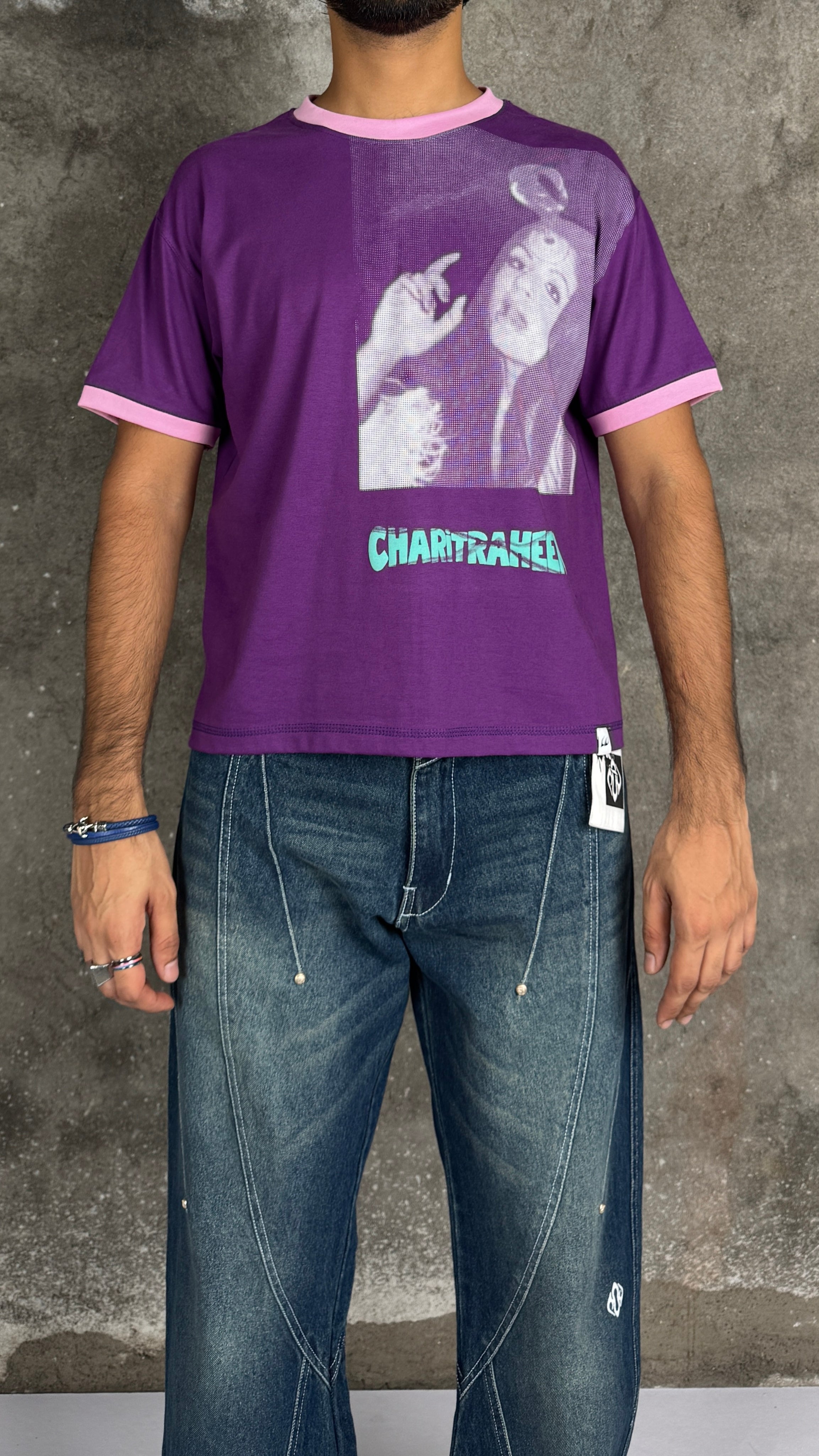 Charitraheen Baby Tee- Purple