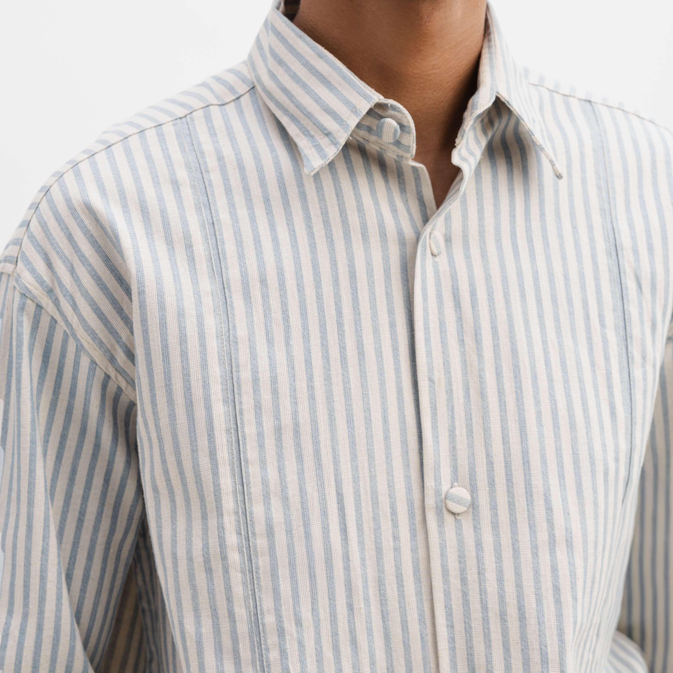 AQUA STRIPED FULL-SLEEVE SHIRT