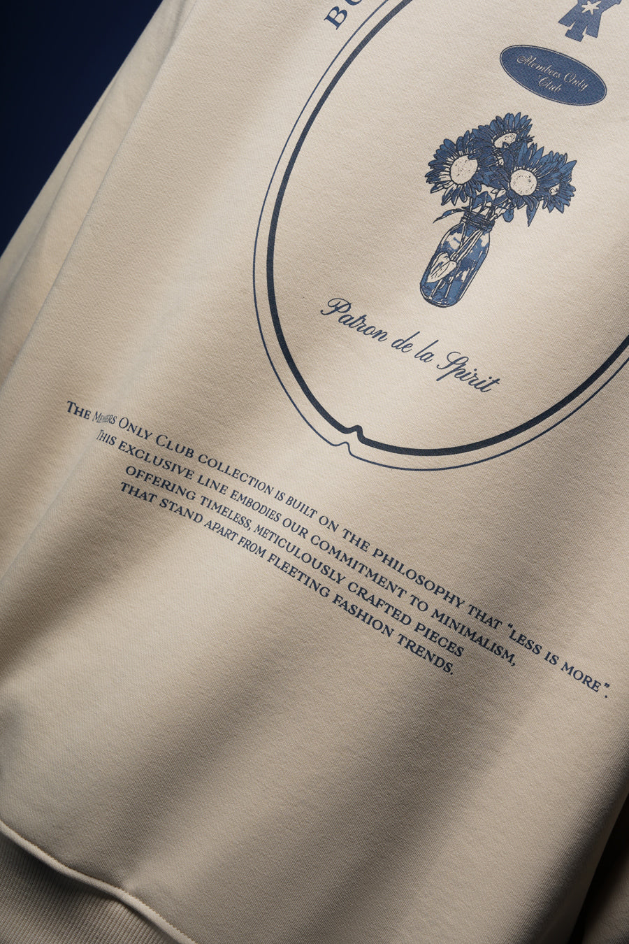 MEMBERS ONLY CLUB – HEIRLOOM TINTED BEIGE HOODIE