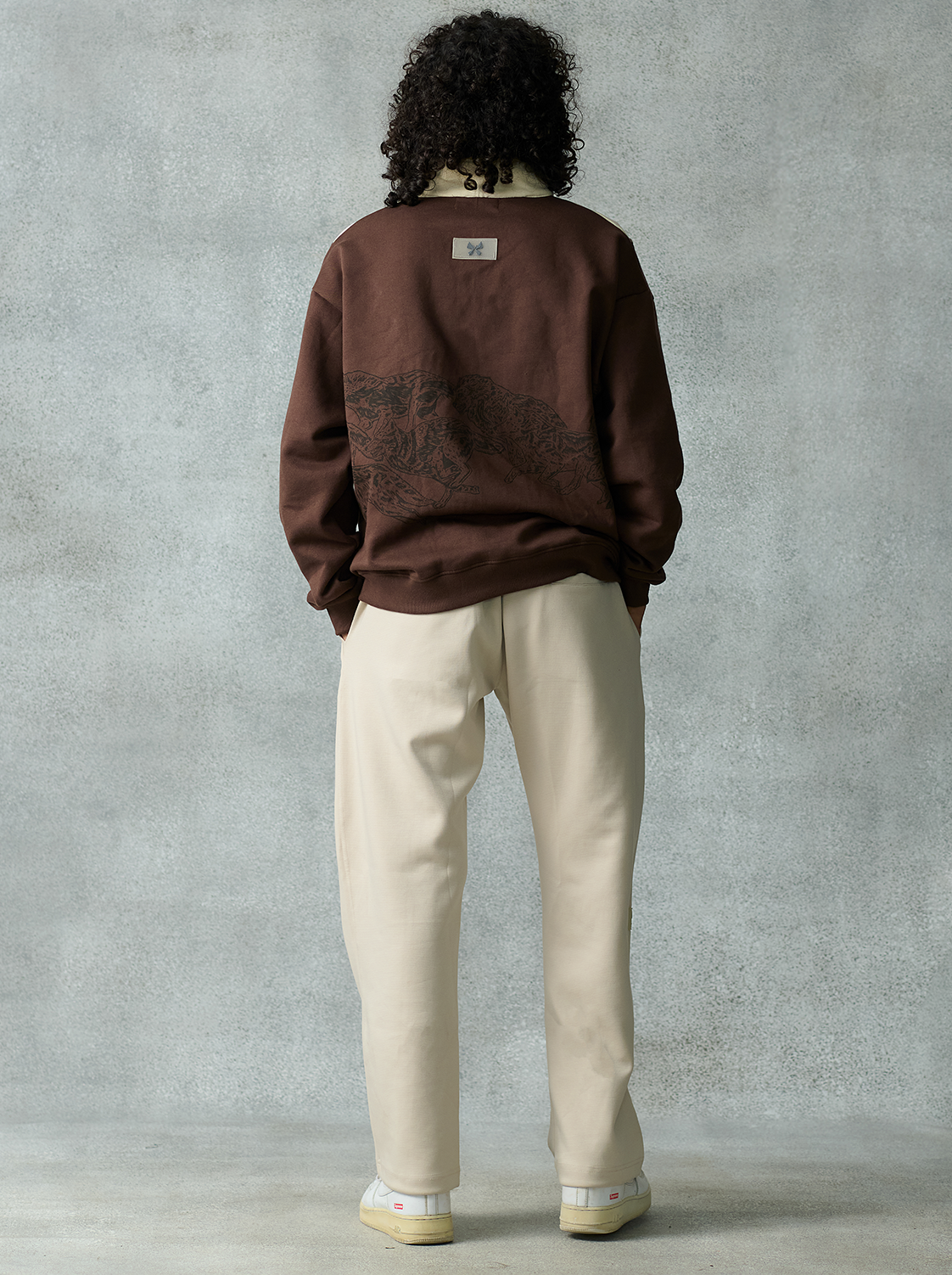 Patchwork Sweatshirt - Coffee