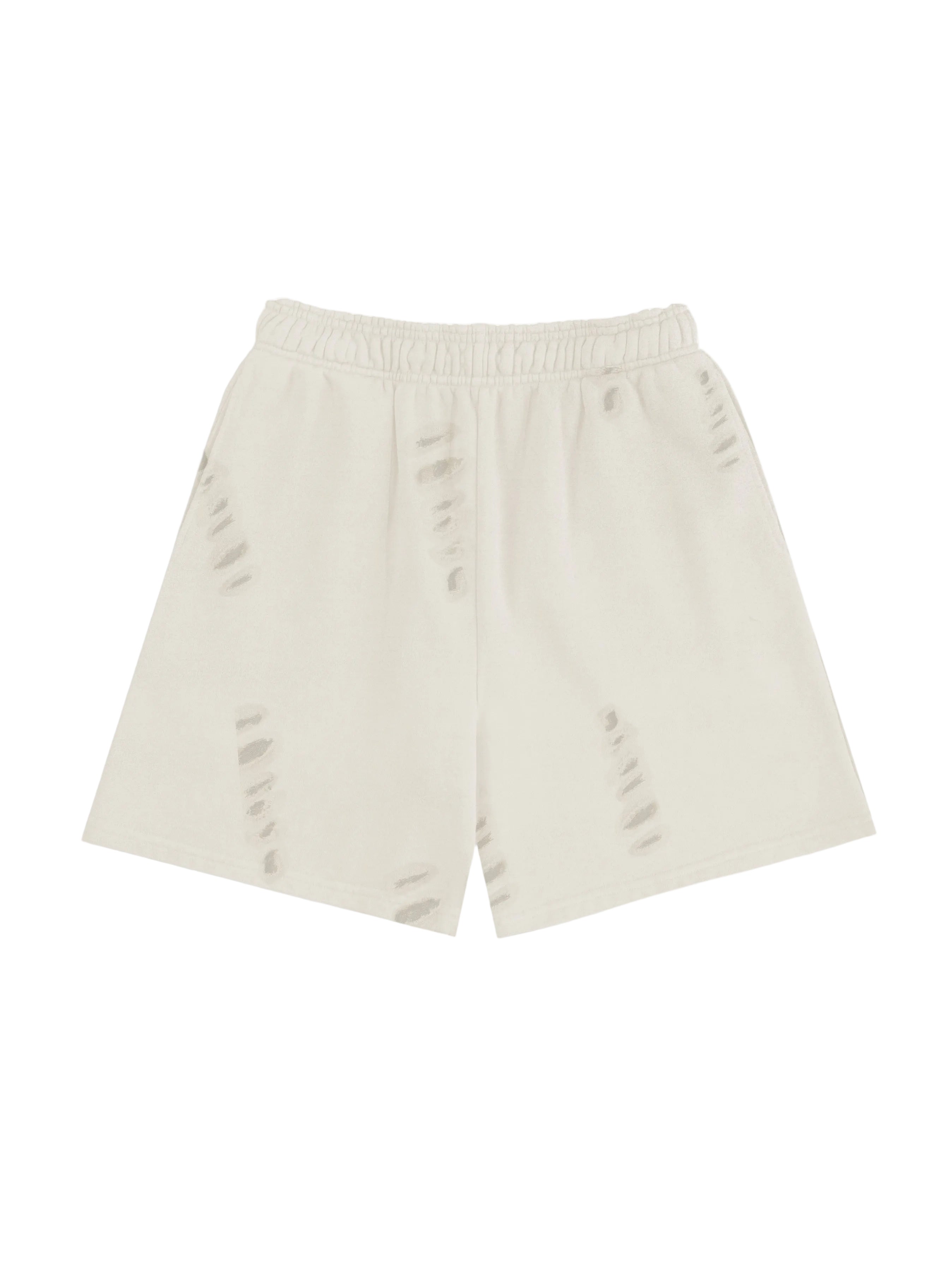 Distressed Cream White Shorts