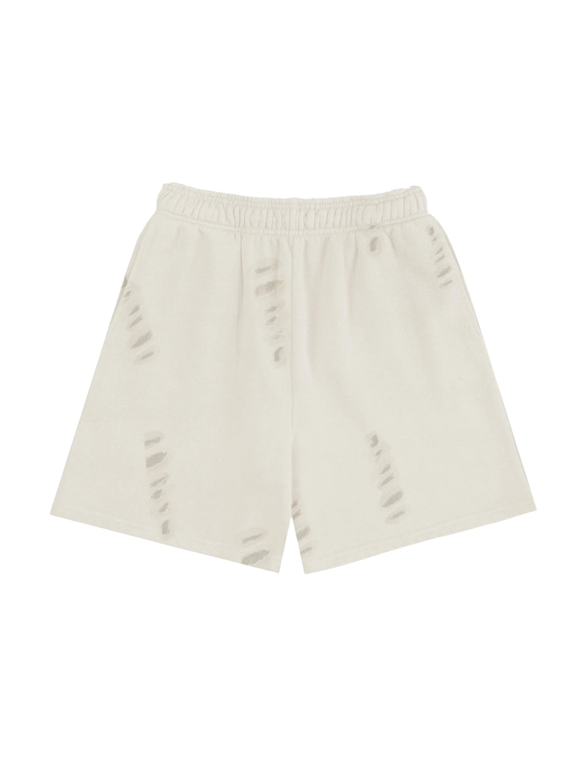 Distressed Cream White Shorts