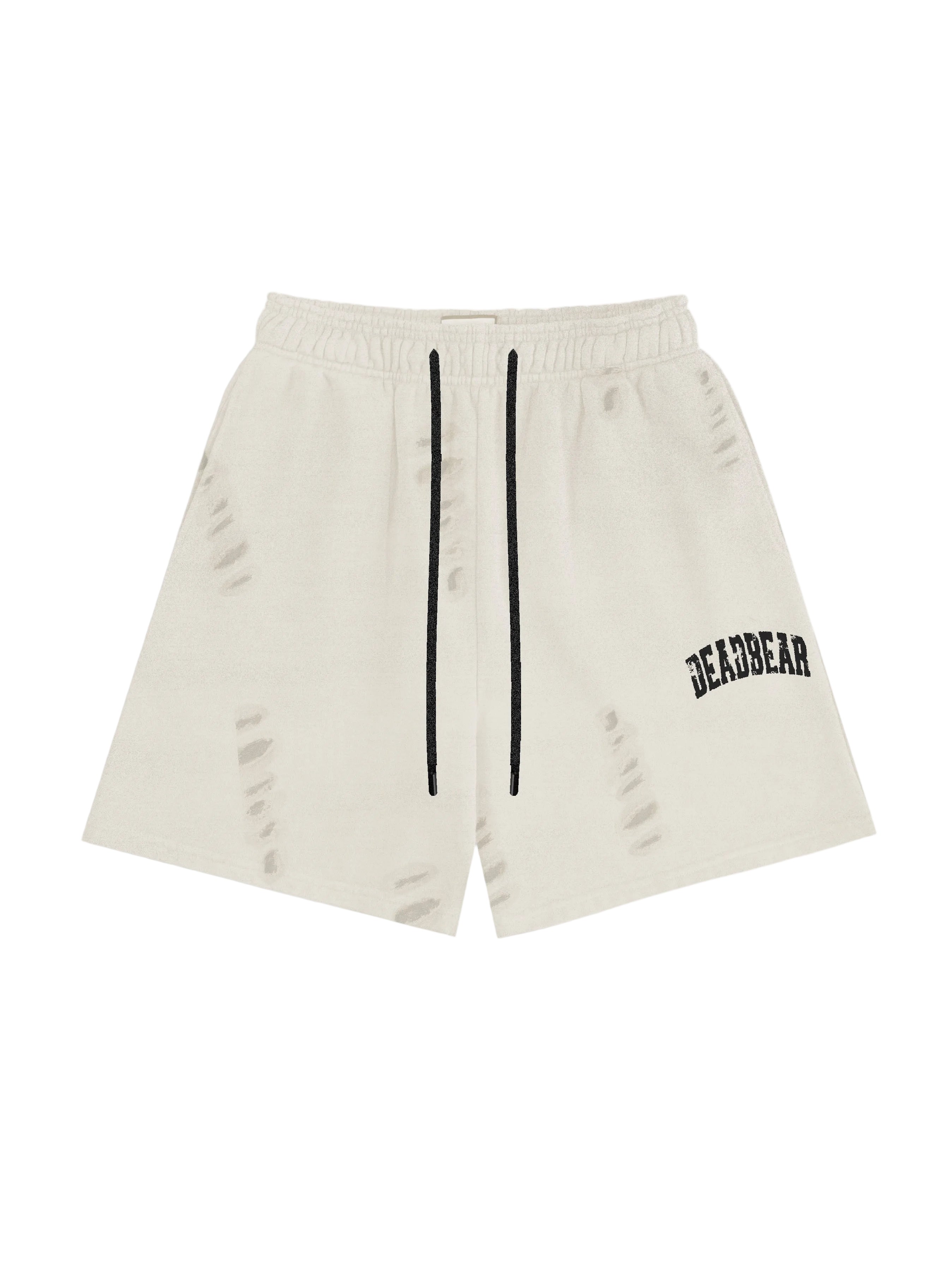 Distressed Cream White Shorts