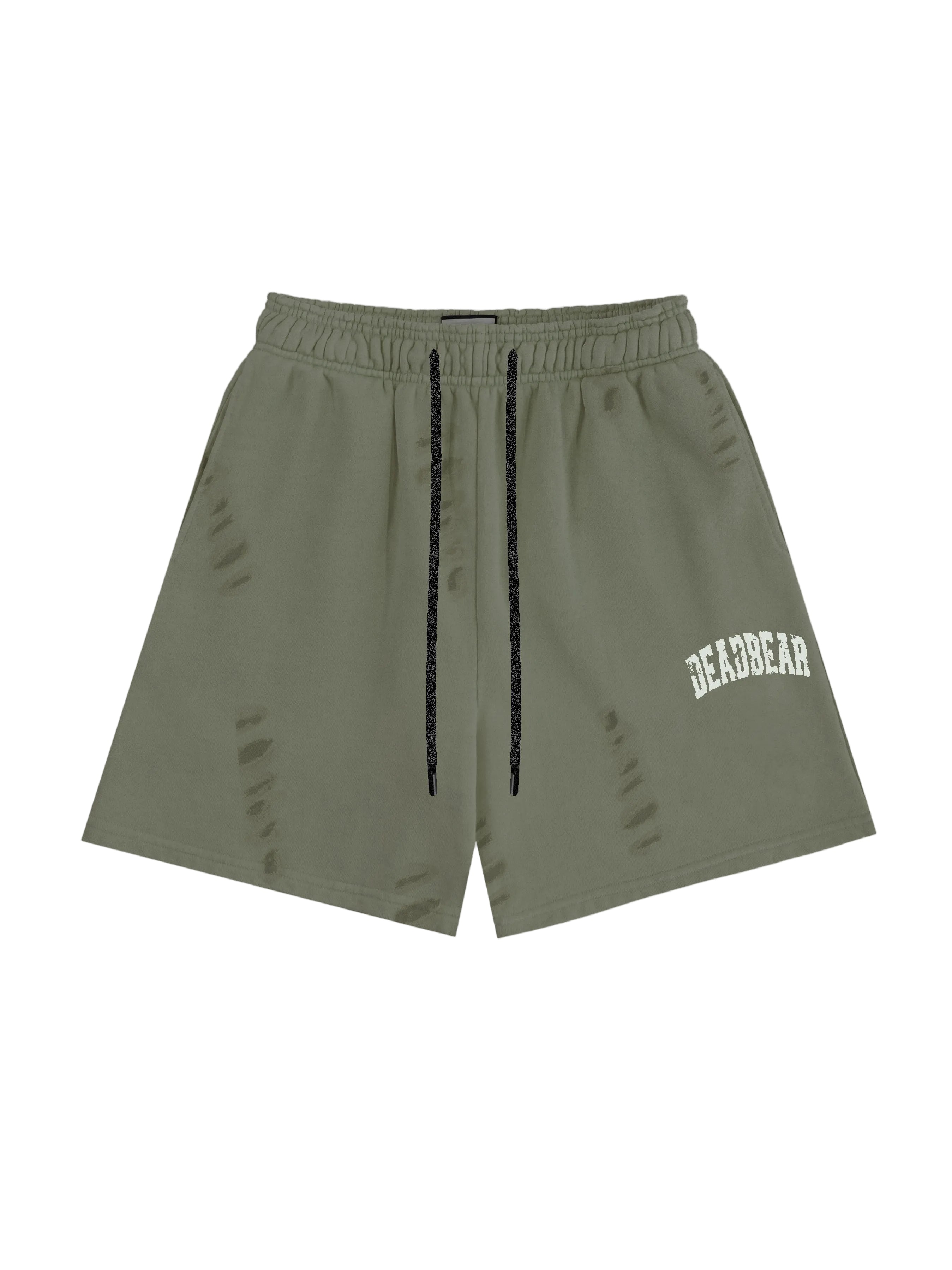 Distressed Olive Shorts