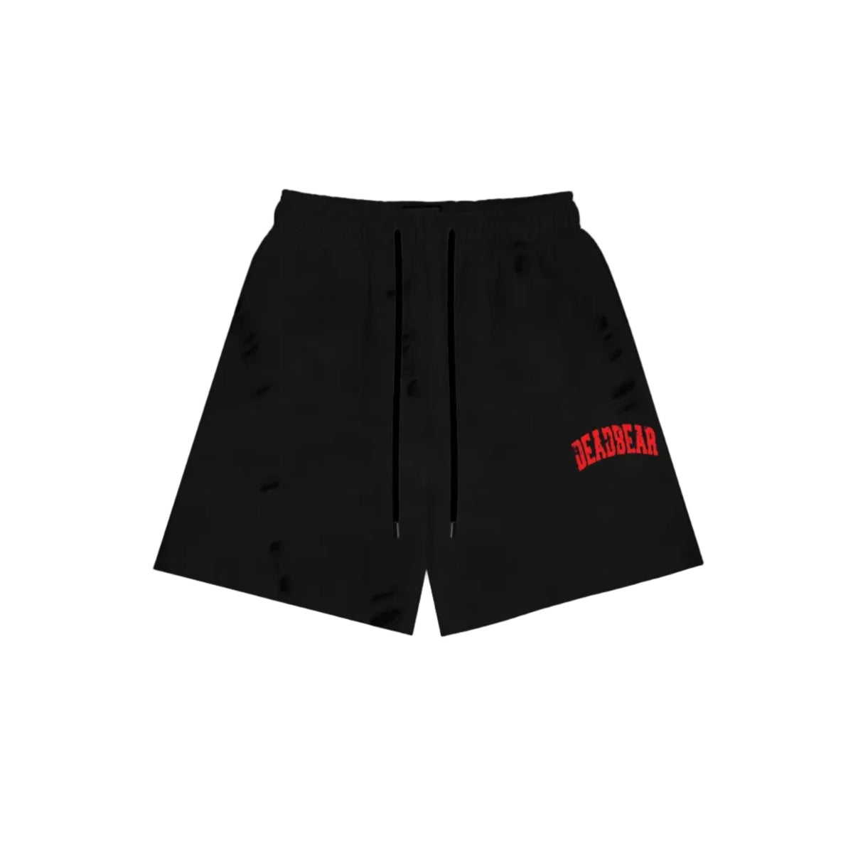 Distressed Black Shorts