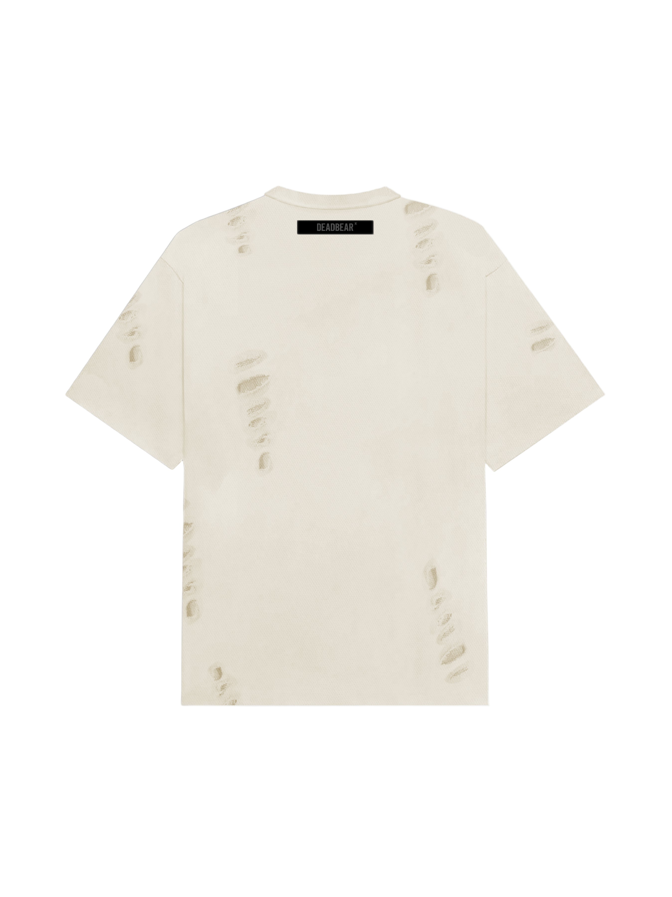 Distressed Cream White Tee