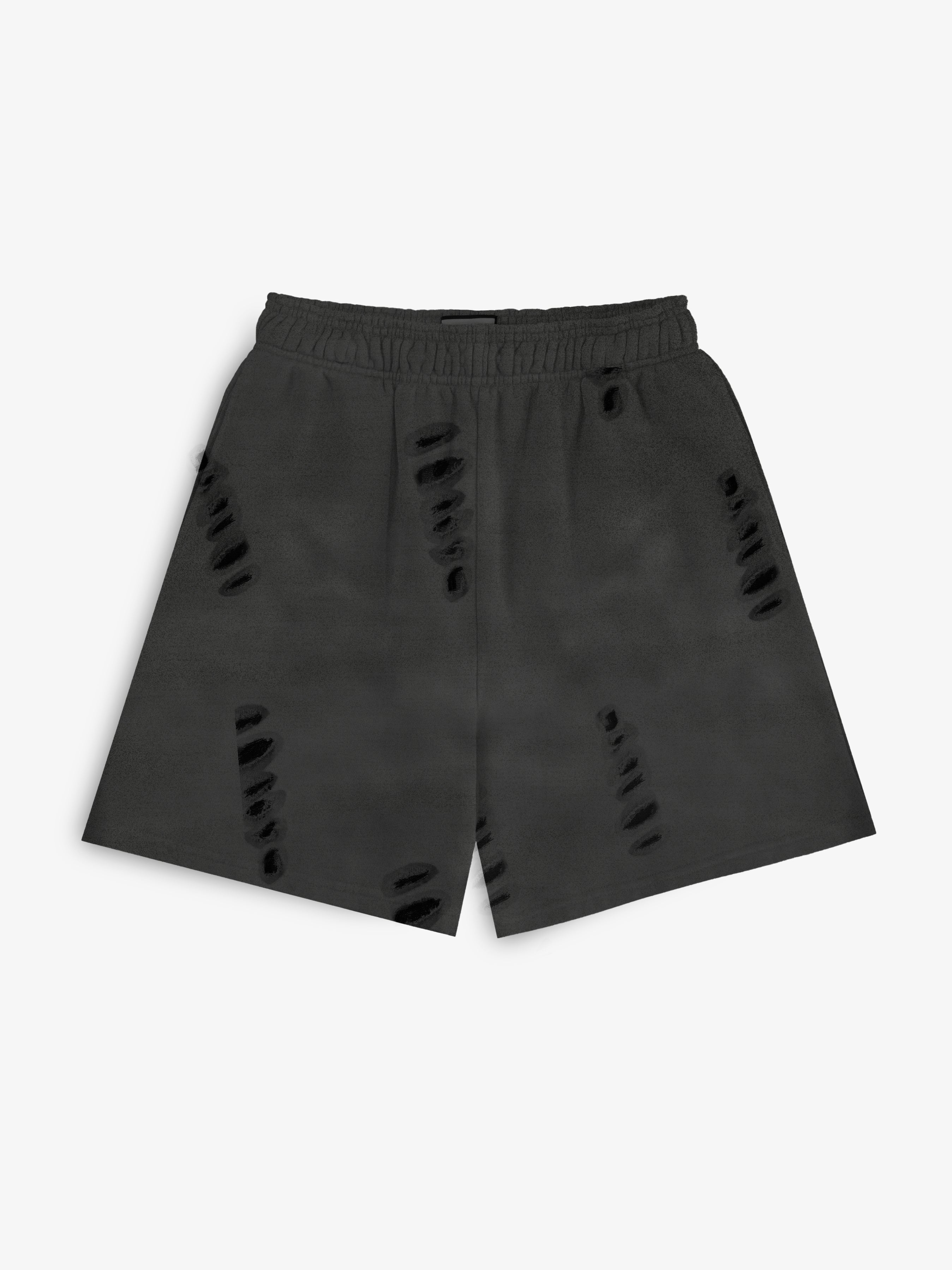 Distressed Washed Black Shorts