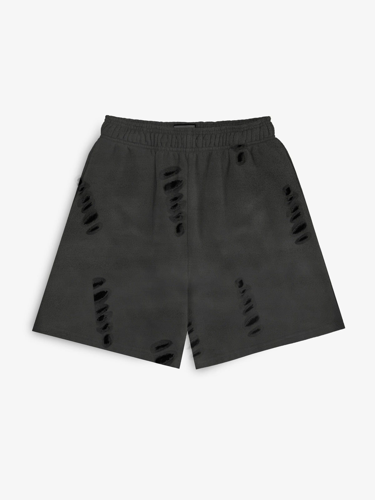 Distressed Washed Black Shorts
