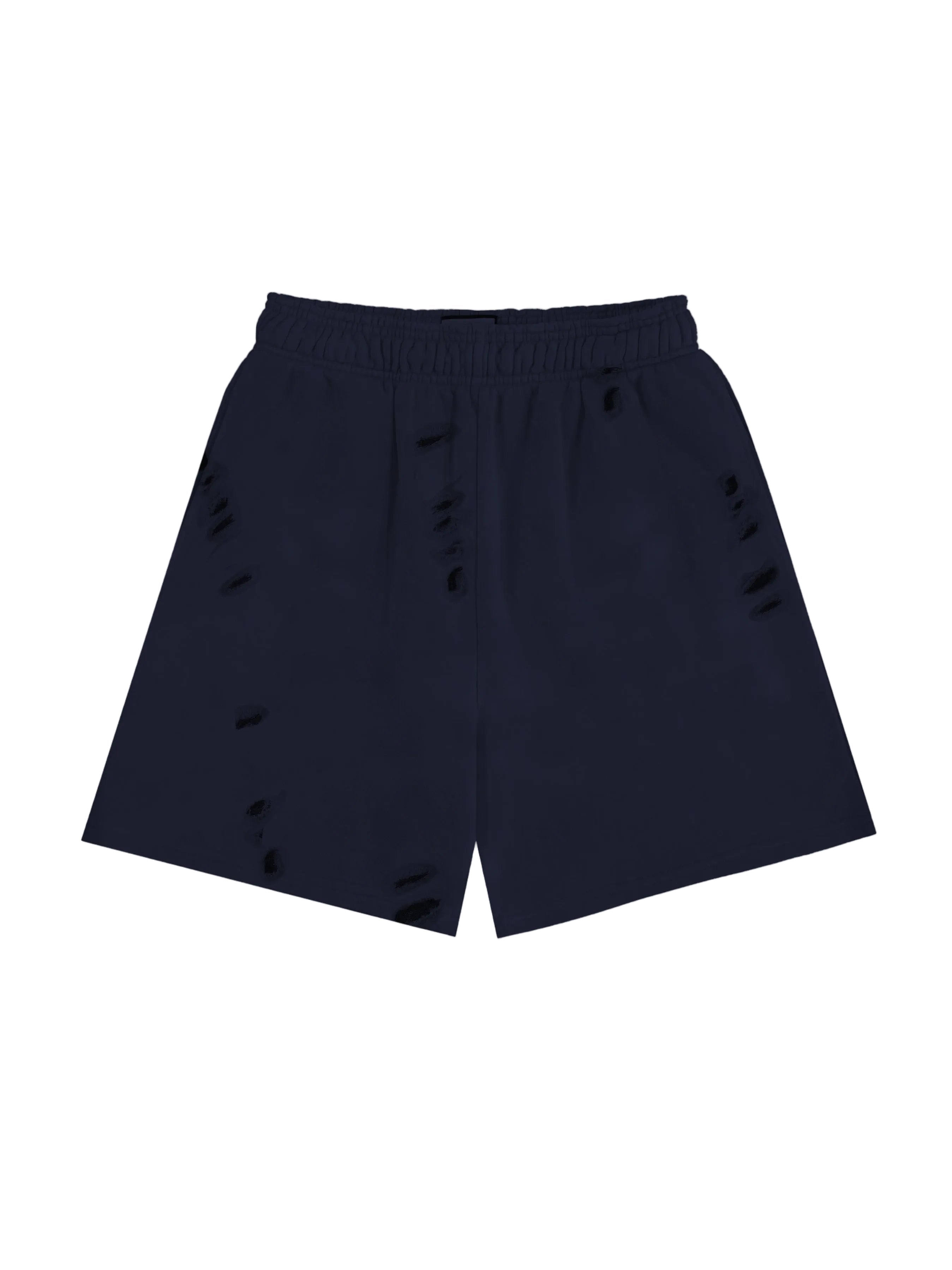 Distressed Navy Shorts