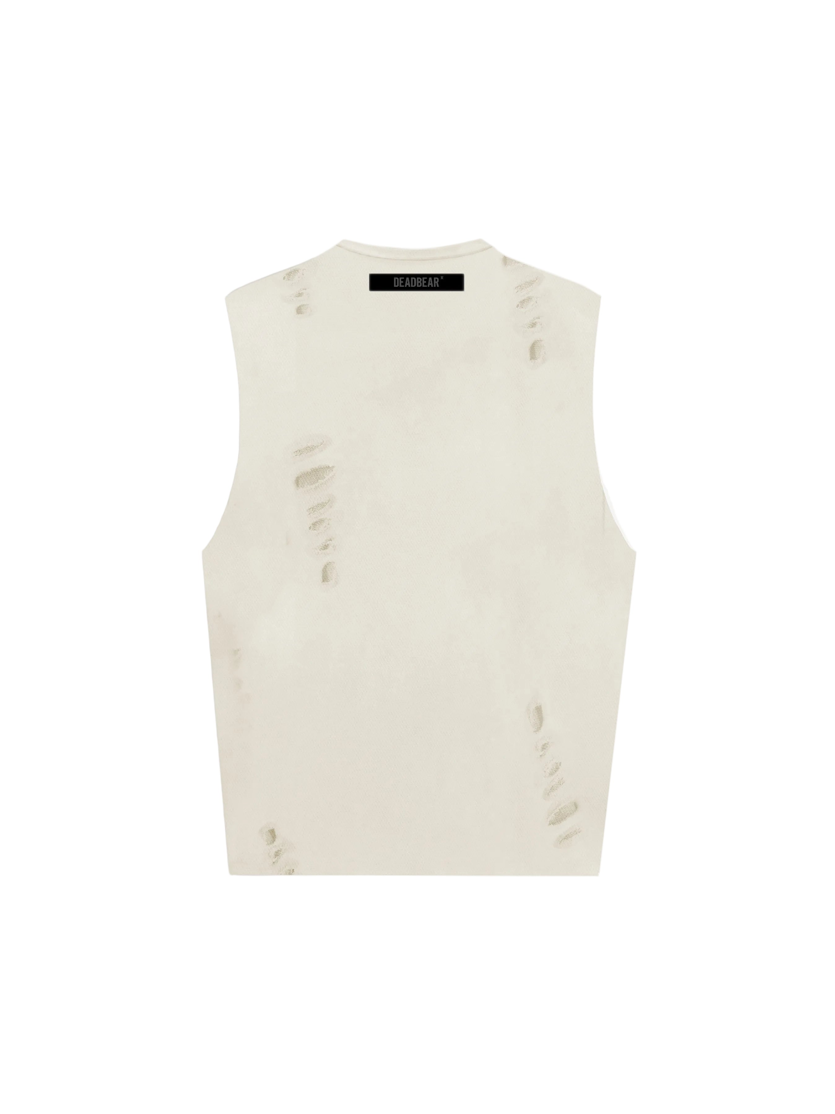 Distressed Cream White Tank