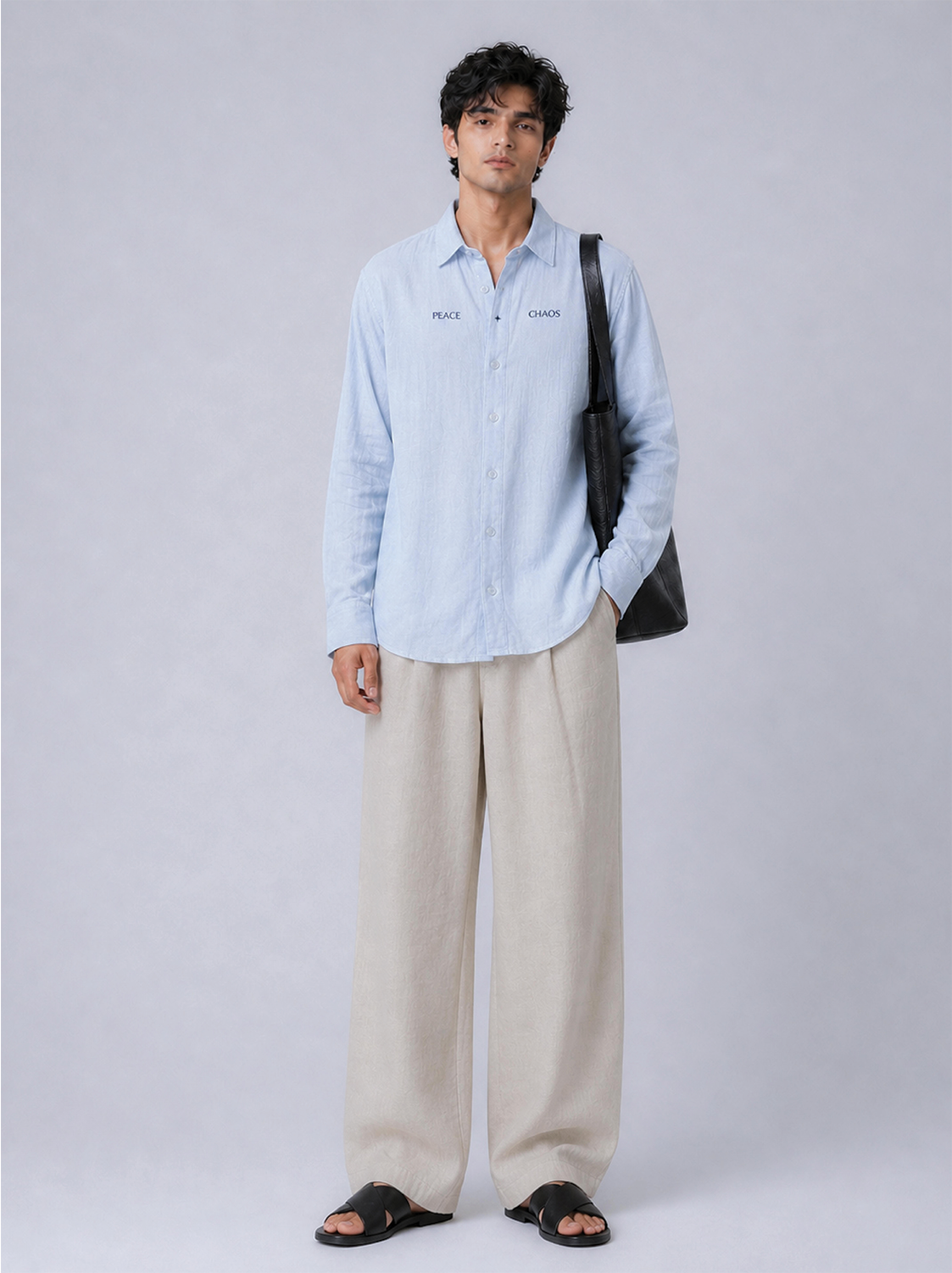 P|C Textured Cotton Shirt Sky