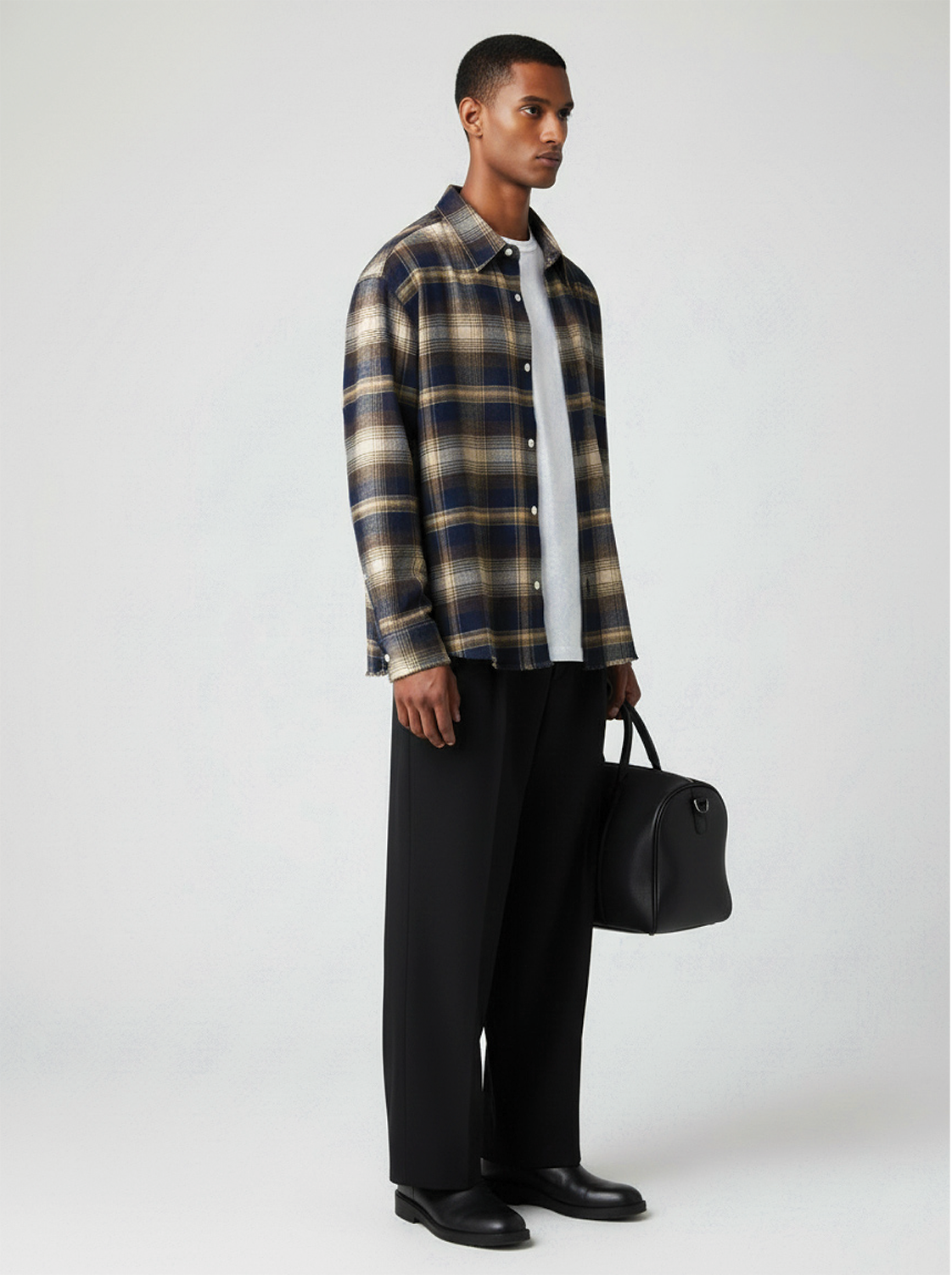 Frayed Flannel Mocha/Navy