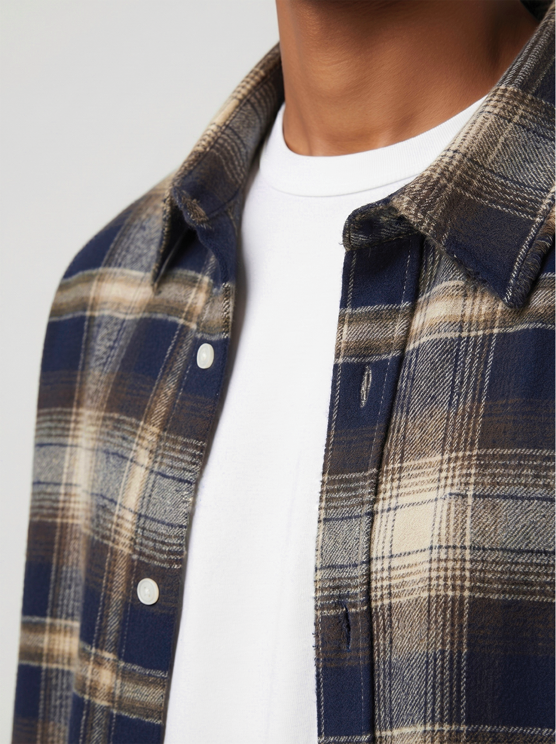Frayed Flannel Mocha/Navy