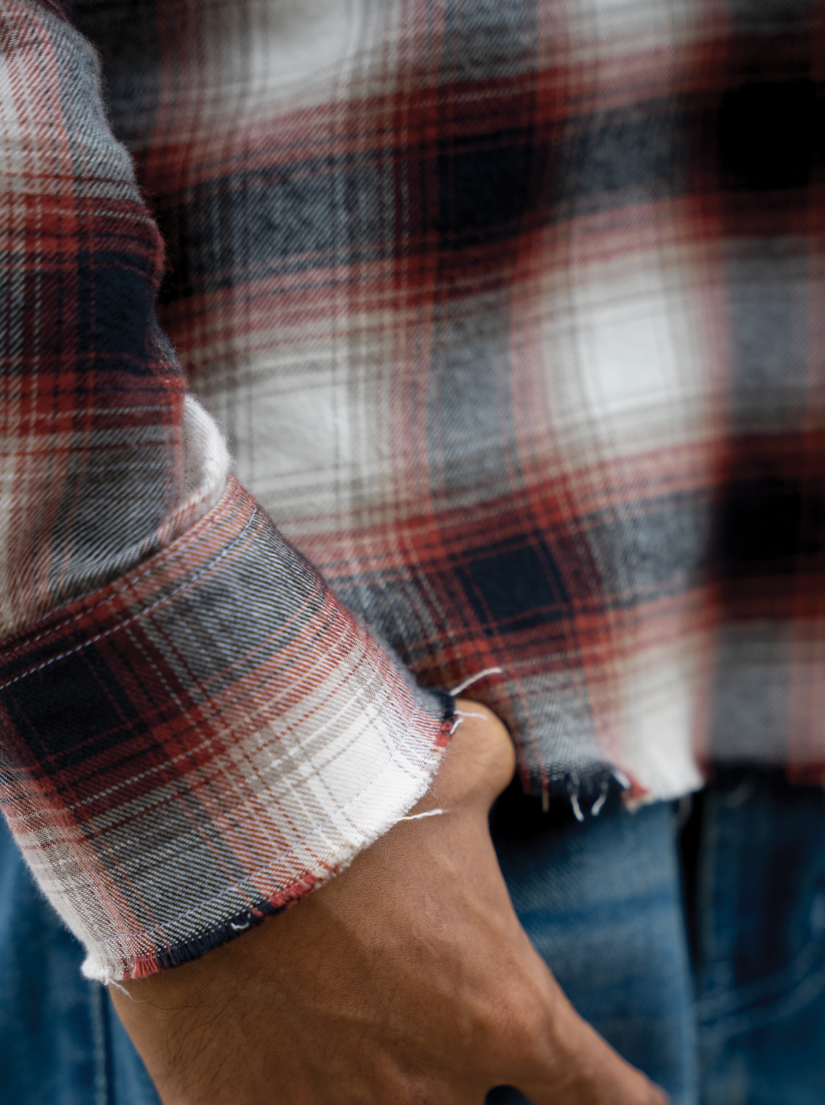Frayed Flannel Red/White