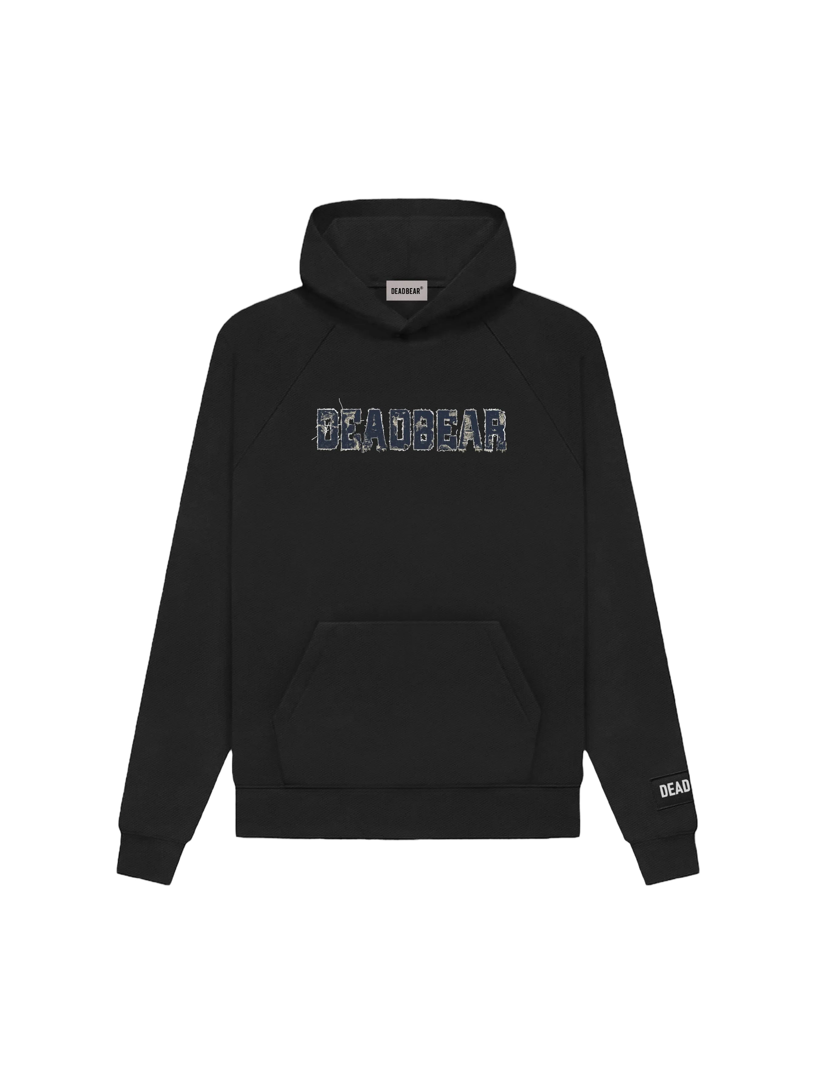 Fake Denim Hoodie Black