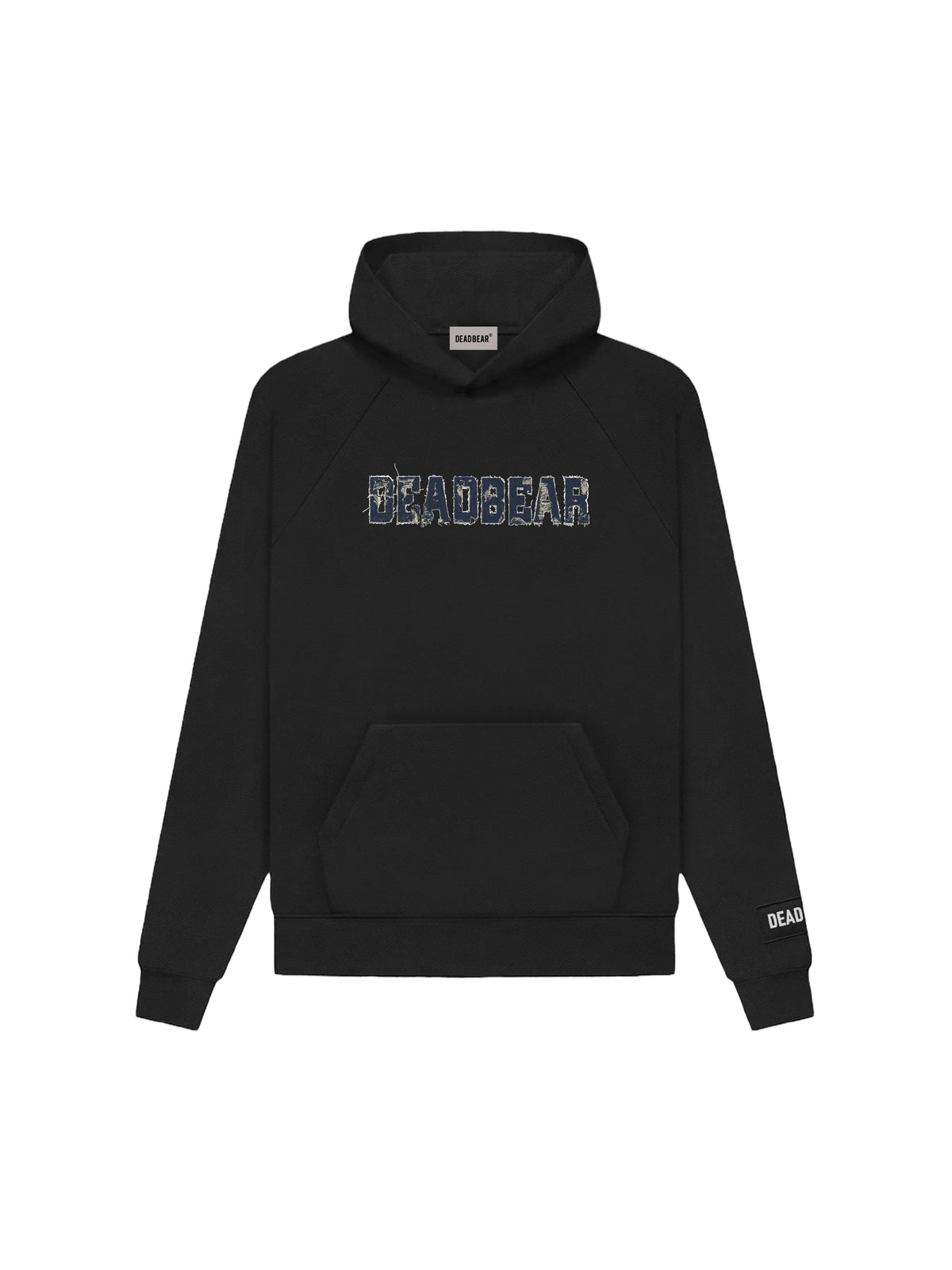 Fake Denim Hoodie Black