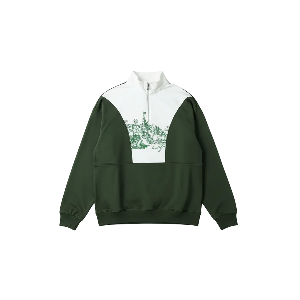 Patchwork Sweatshirt - Forest Green