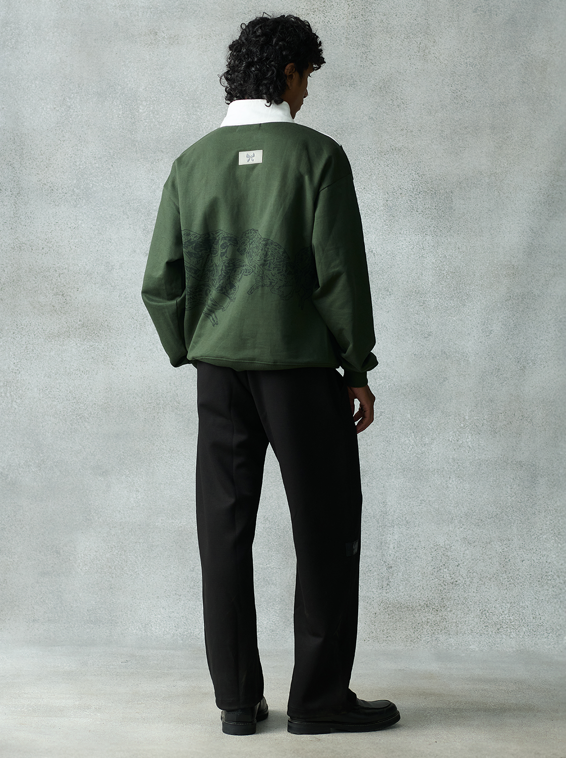 Patchwork Sweatshirt - Forest Green