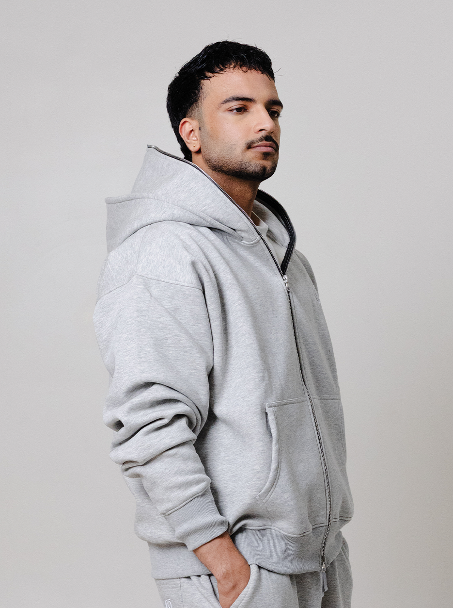 Double Hooded Zipper- Concrete