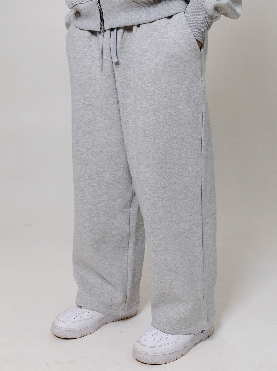Wide Leg Sweatpants- Concrete