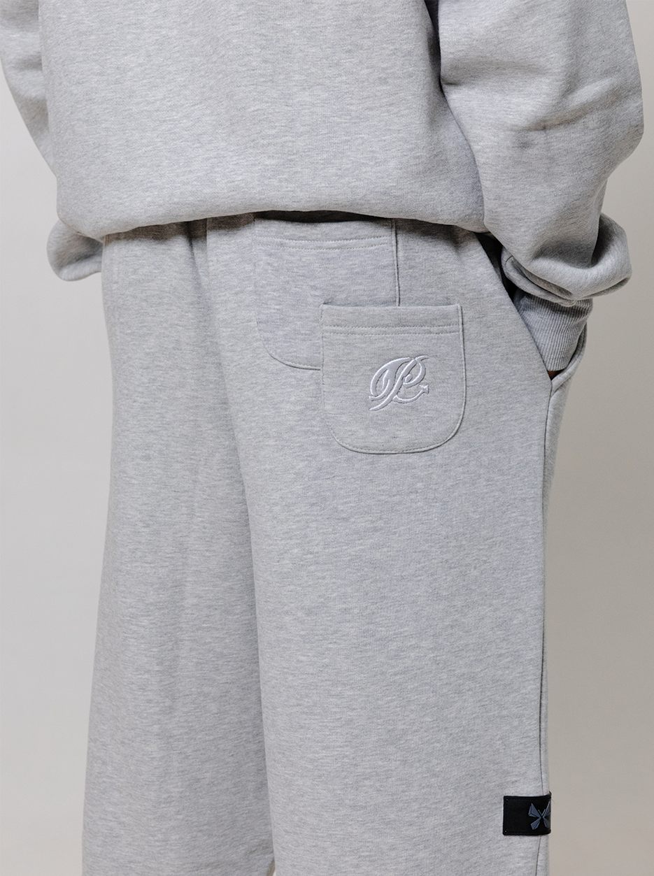 Wide Leg Sweatpants- Concrete