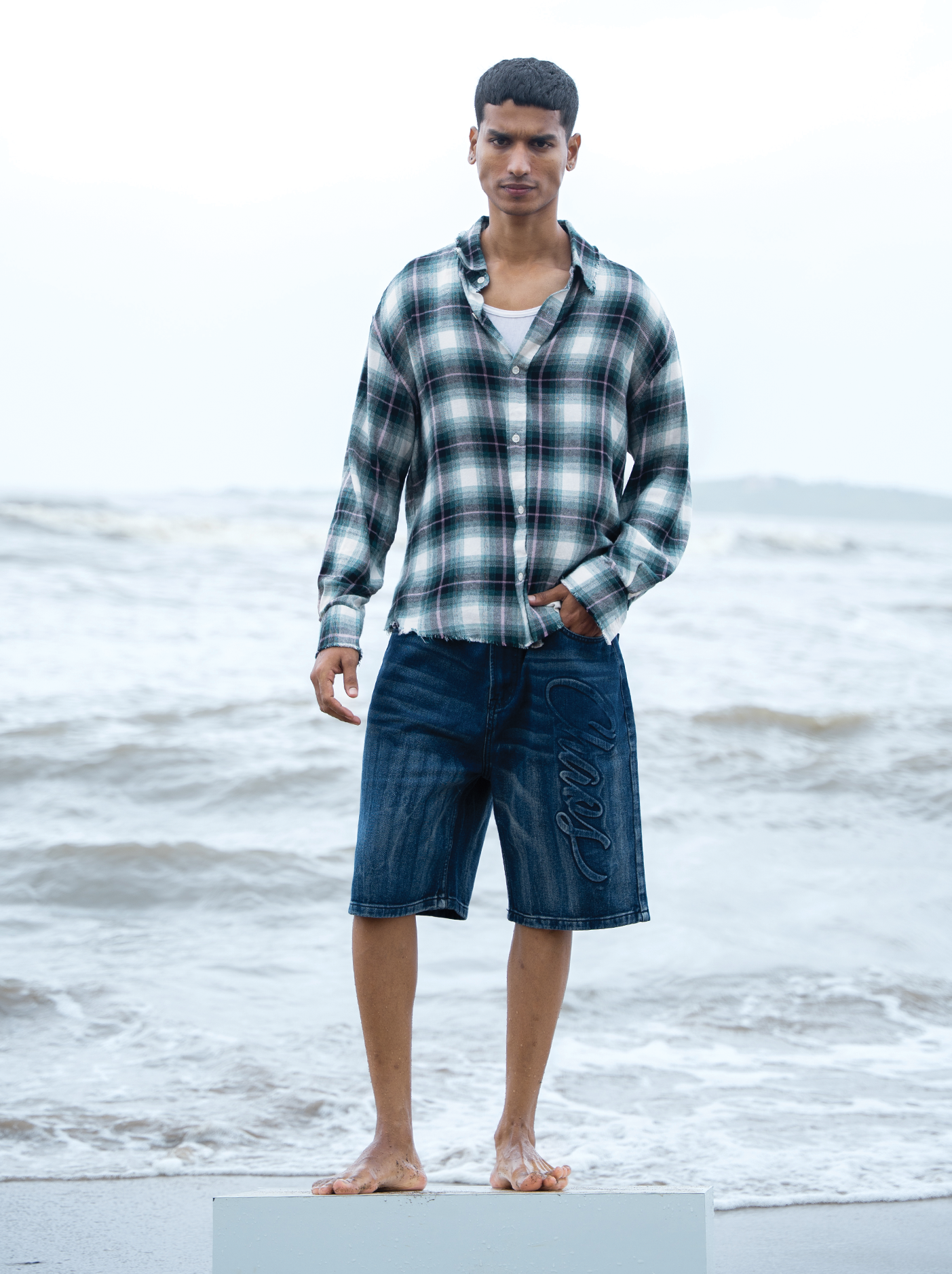 Frayed Flannel Green/White