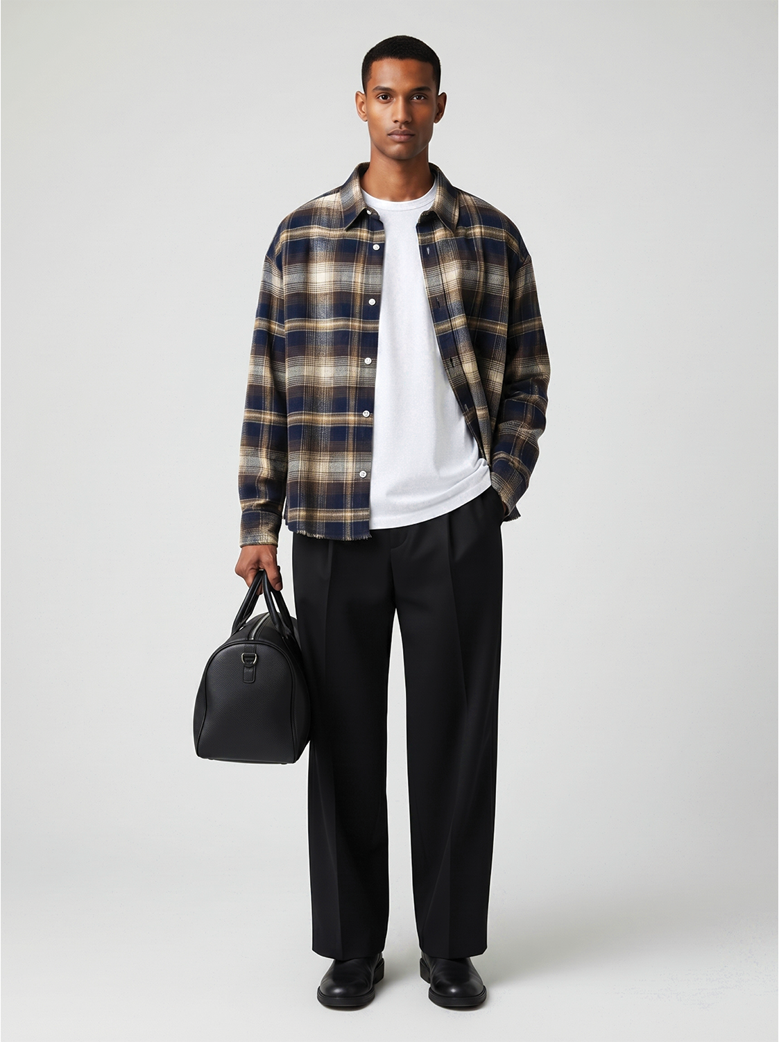 Frayed Flannel Mocha/Navy