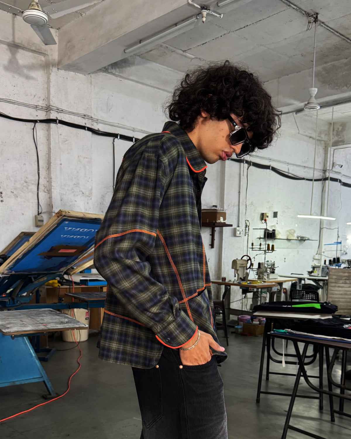 Chain Stitch Inverted Pockets - Plaid Halftone Flannel RTW