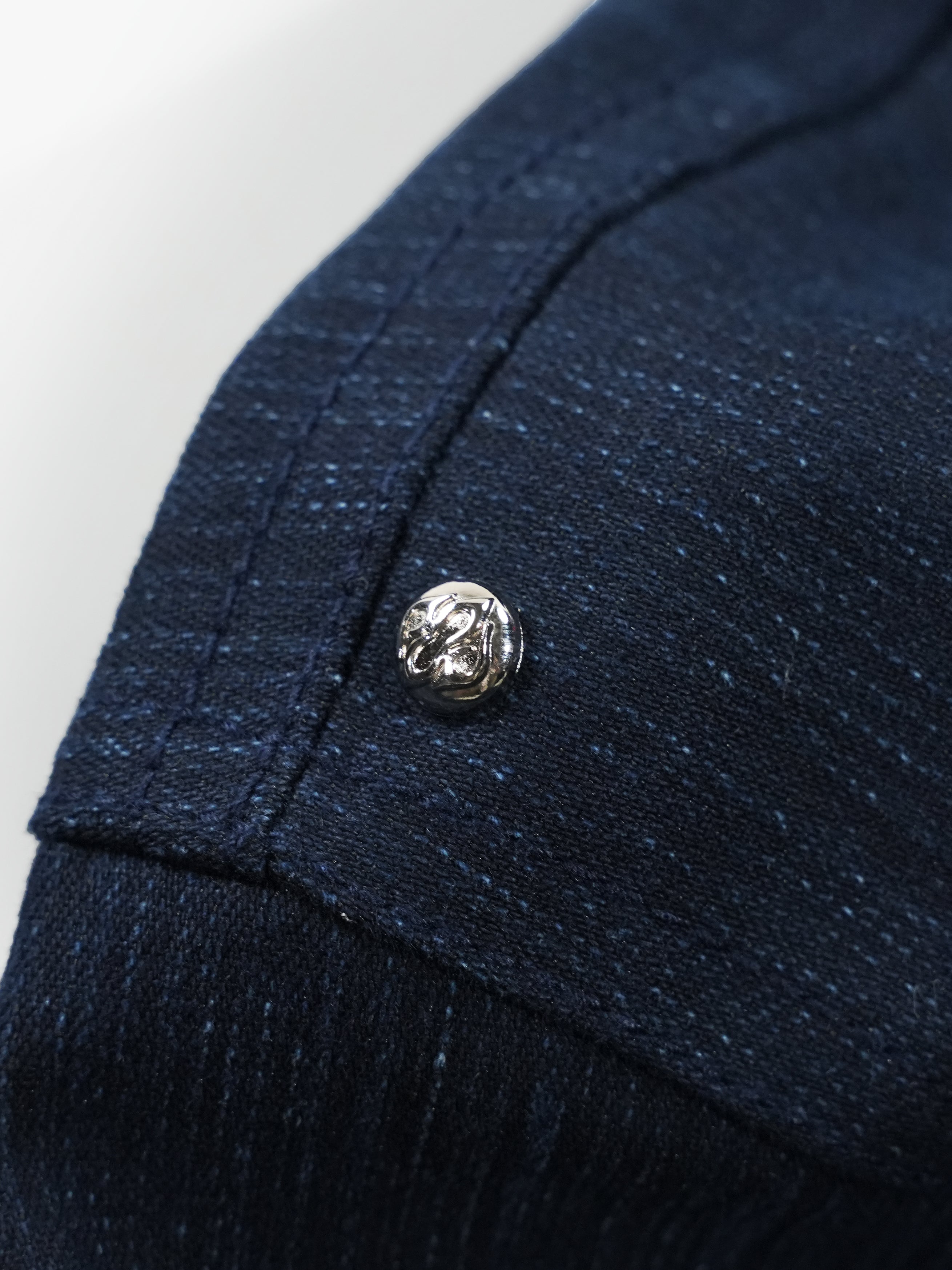 Black/Blue Slub Denim Hoodie RTW