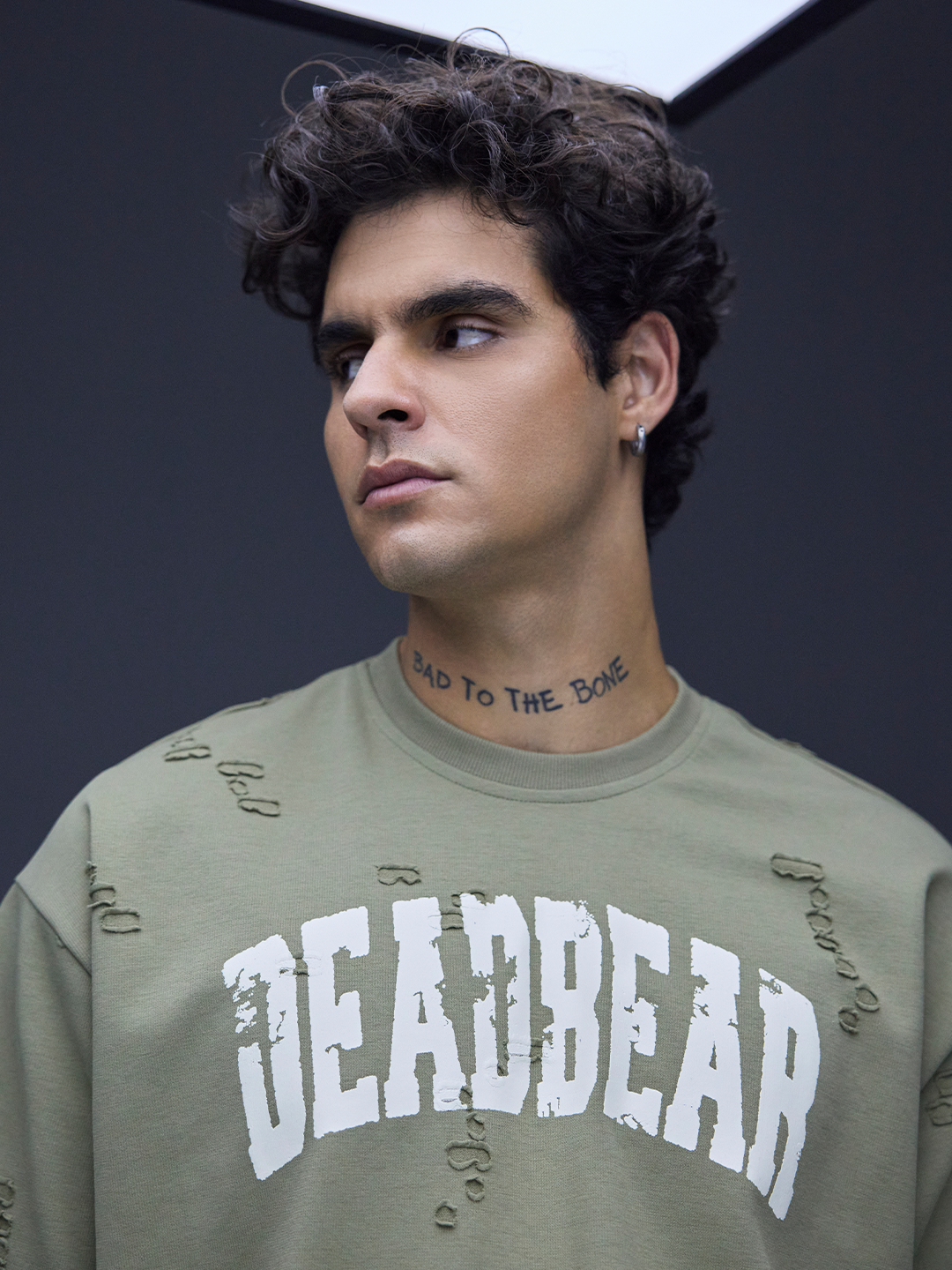 Distressed Olive Tee