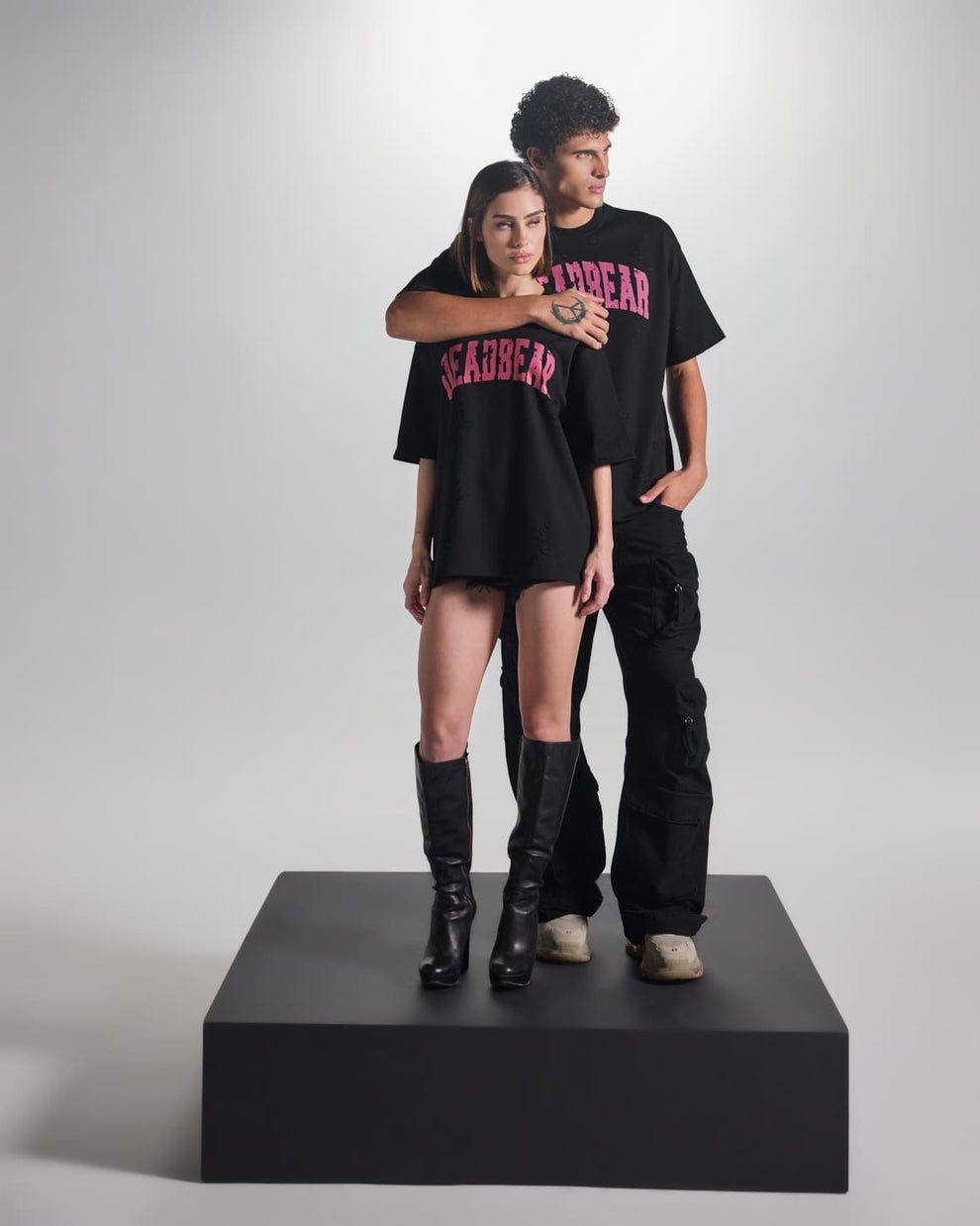 Distressed Black Tee