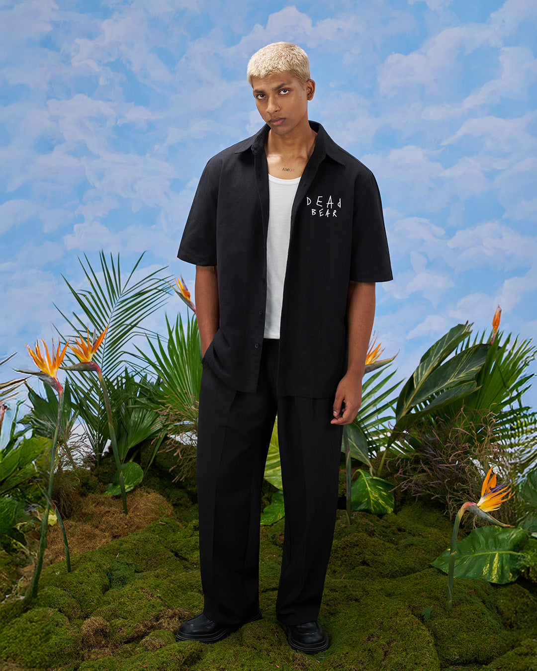 Scribbled Logo Shirt Black