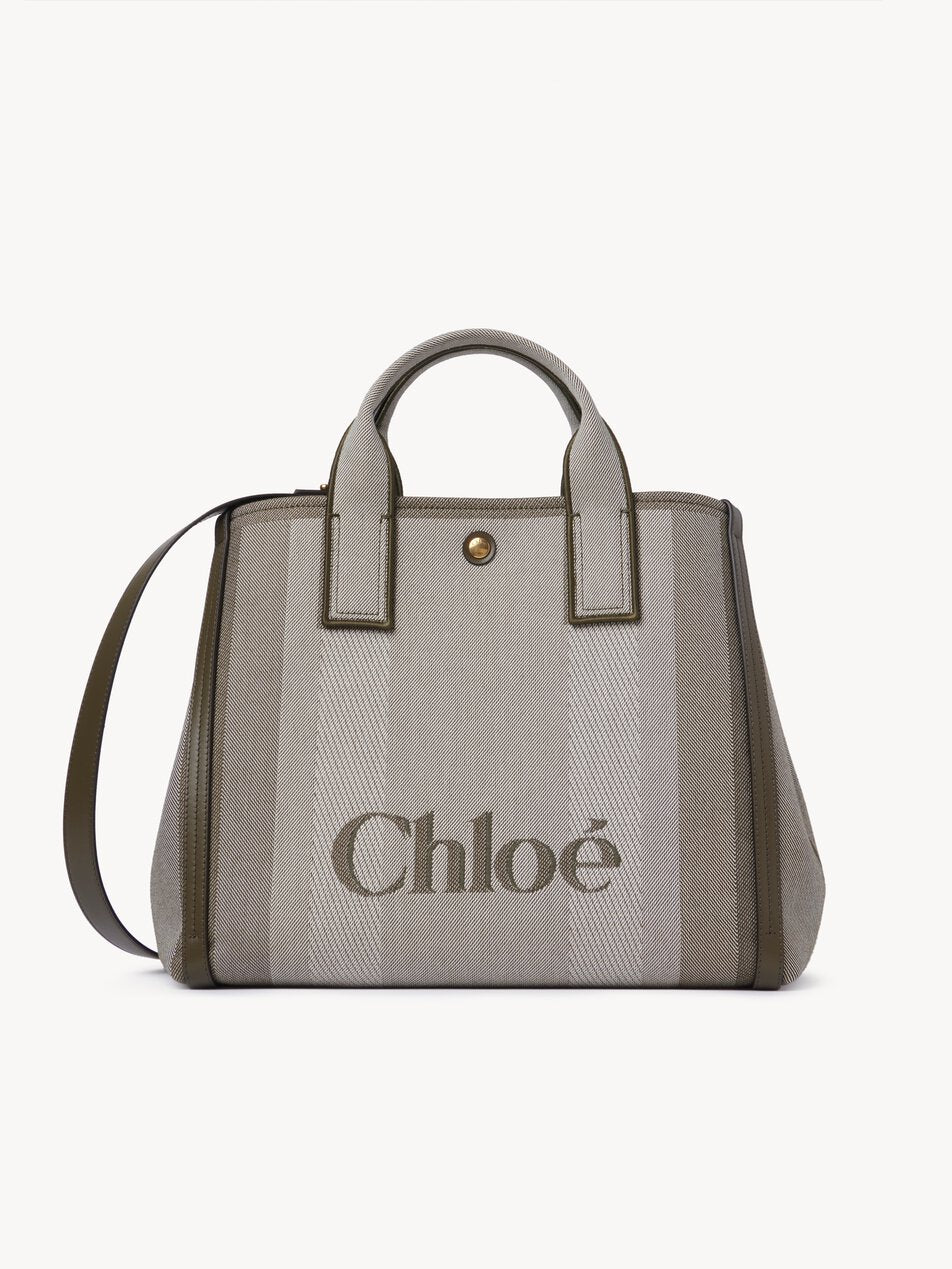 CHLOE Carry tote bag in canvas Winter Ivy