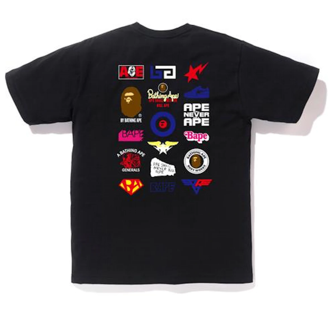BAPE Multi Logo Tee Black