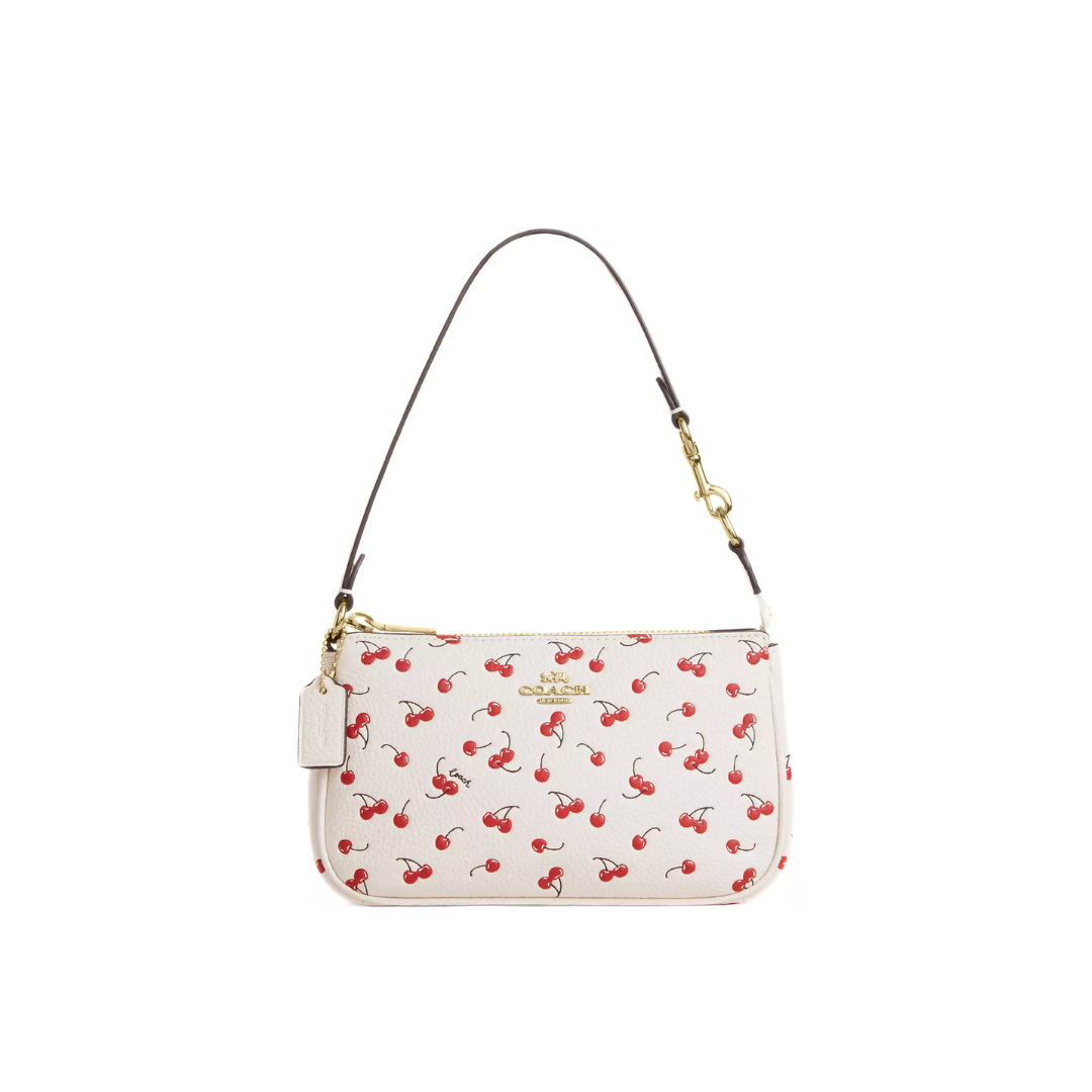 Coach Nolita 19 With Cherry Print pebbled leather Gold Chalk Multi