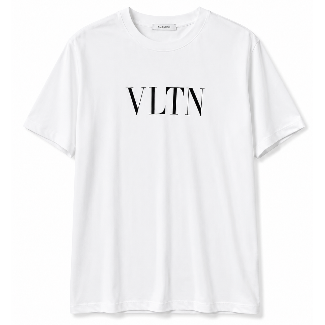 VALENTINO BLACK LOGO TEE WHITE