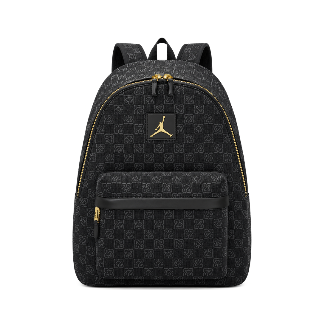 JORDAN GOLD LOGO MONOGRAM BACKPACK BLACK