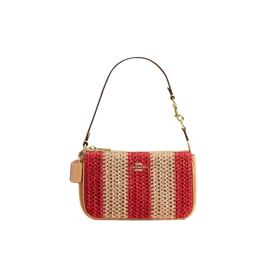 Coach Nolita 19 straw Gold Red Tan