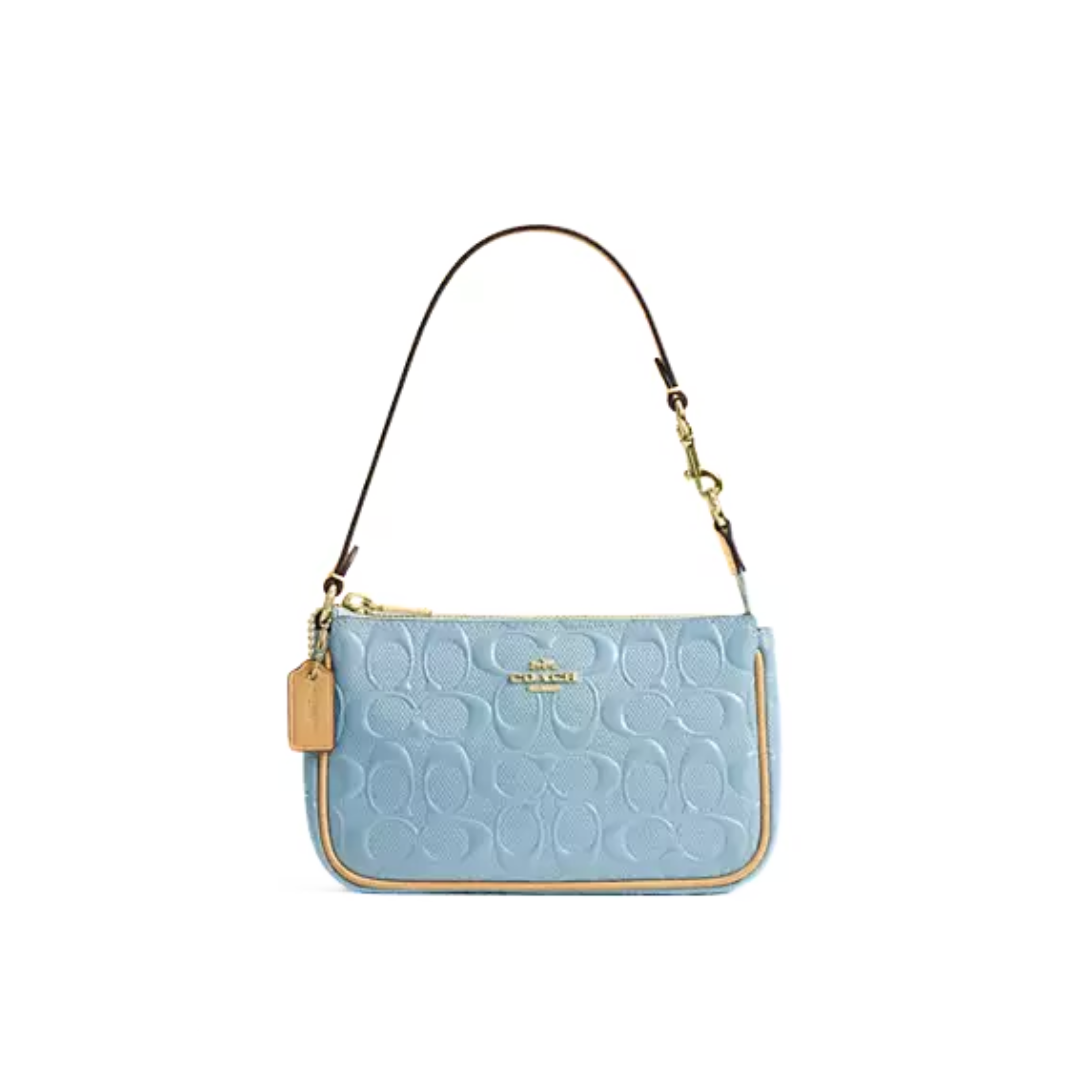 Coach Nolita 19 In Signature Leather With Charms Gold Light Blue