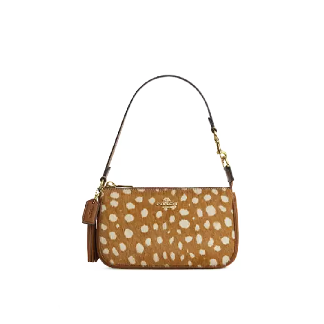 Coach Nolita 19 With Deer Print Gold Brown Multi