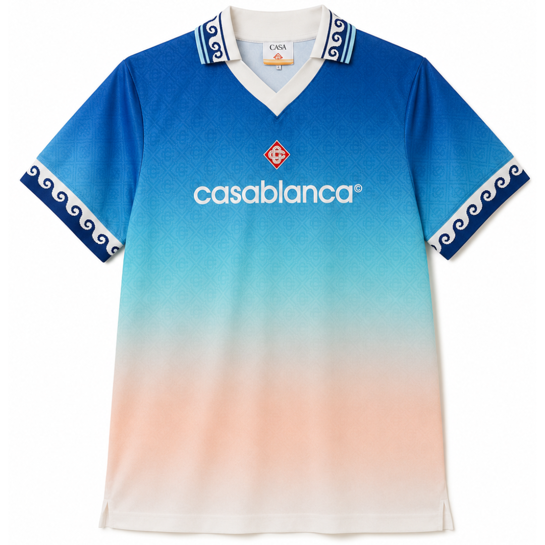 CASABLANCA BLUE FOOTBALL SHIRT BLUE