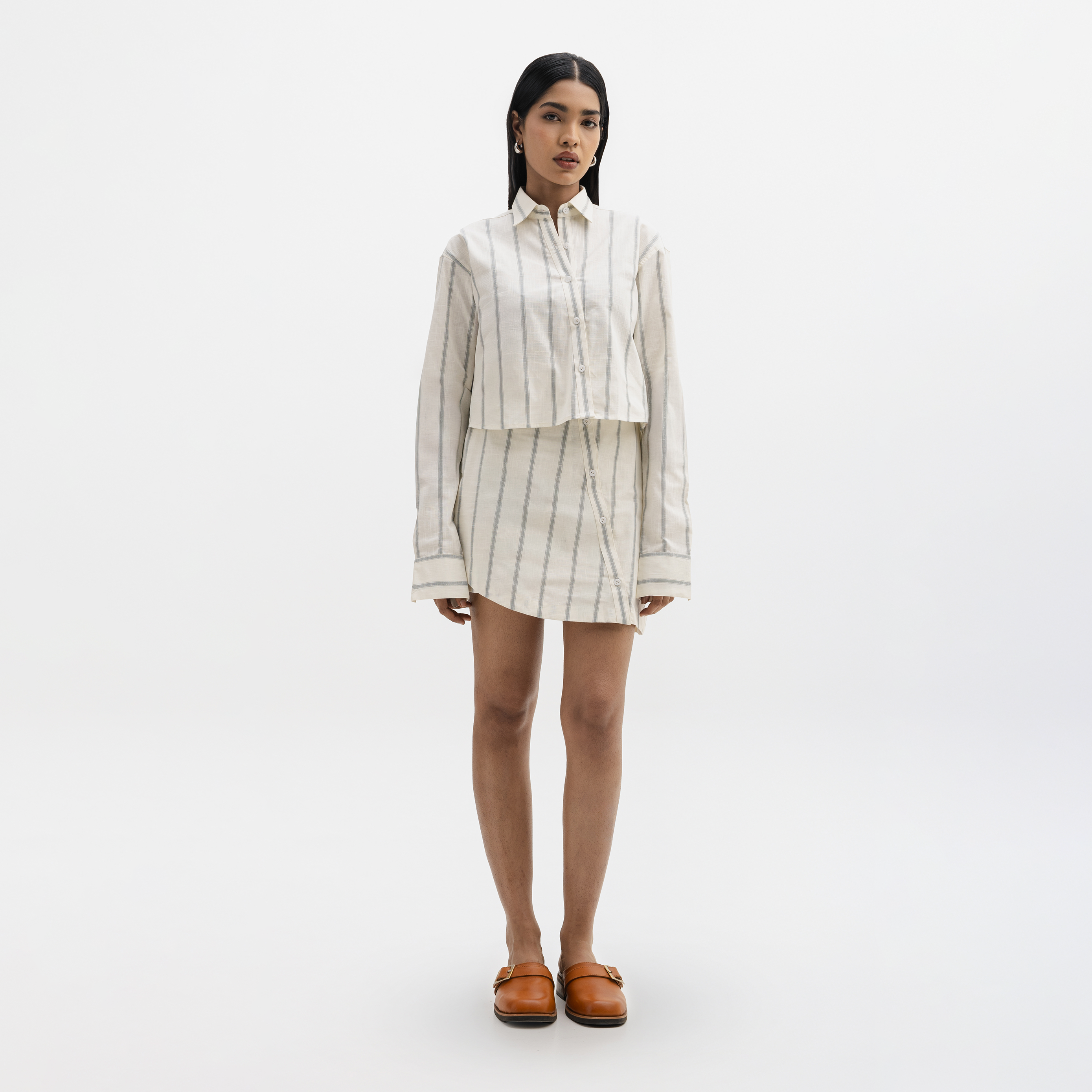 ASYMMETRICAL BUTTON DOWN SHIRT