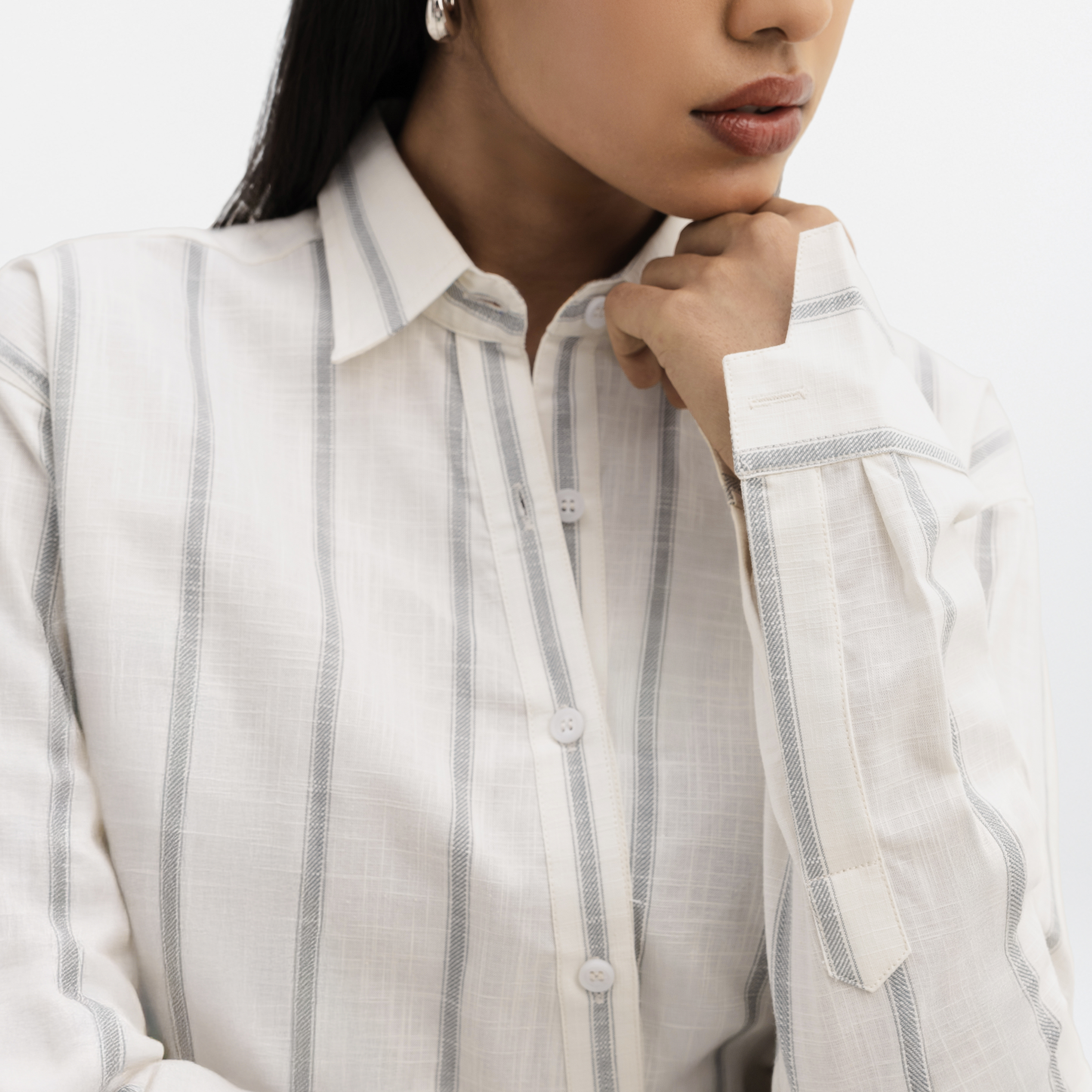 ASYMMETRICAL BUTTON DOWN SHIRT