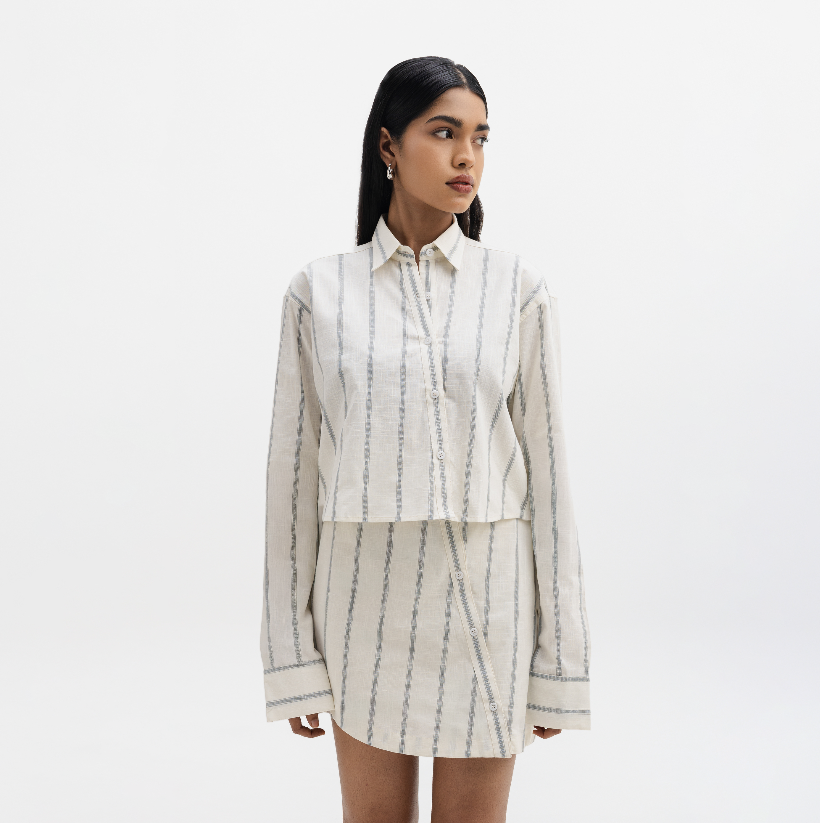 ASYMMETRICAL BUTTON DOWN SHIRT