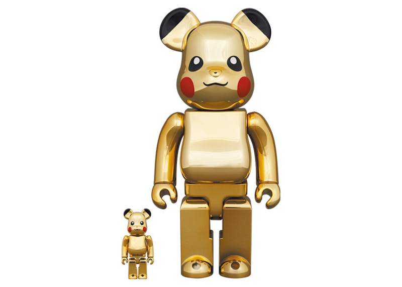 Bearbrick Pikachu 100% & 400% Set Gold Chrome Ver.