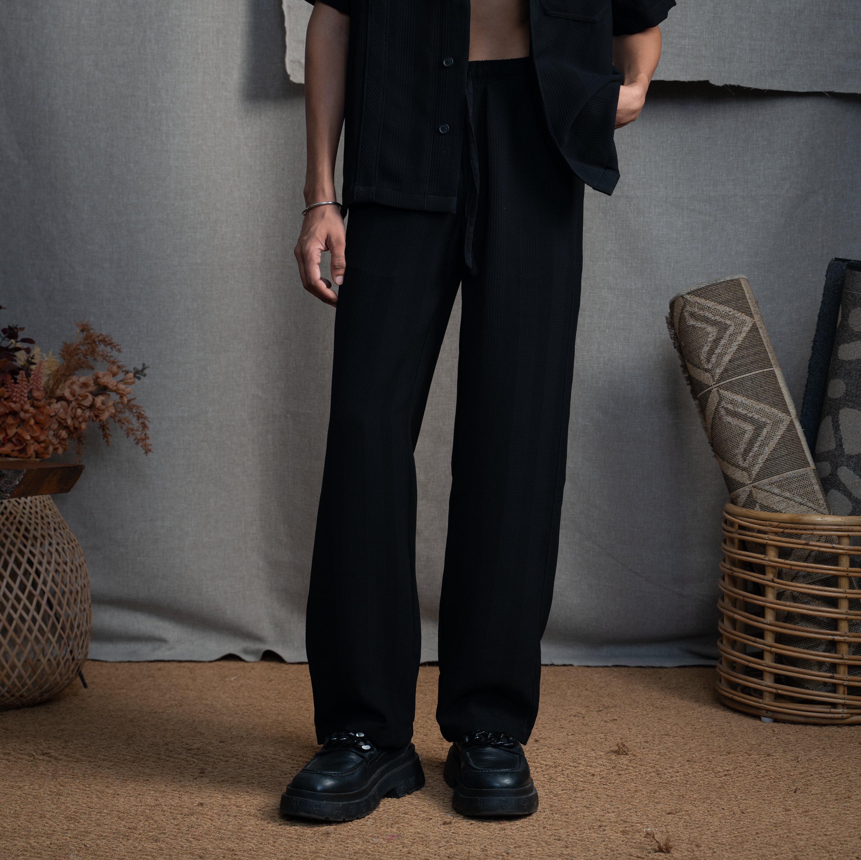 BMW DRAWSTRING TROUSER- CHARCOAL CONE