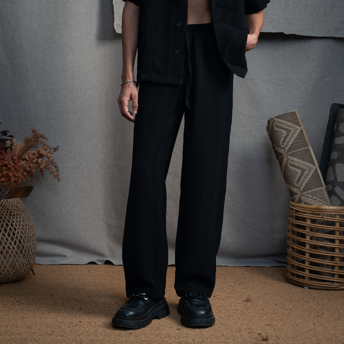 BMW DRAWSTRING TROUSER- CHARCOAL CONE