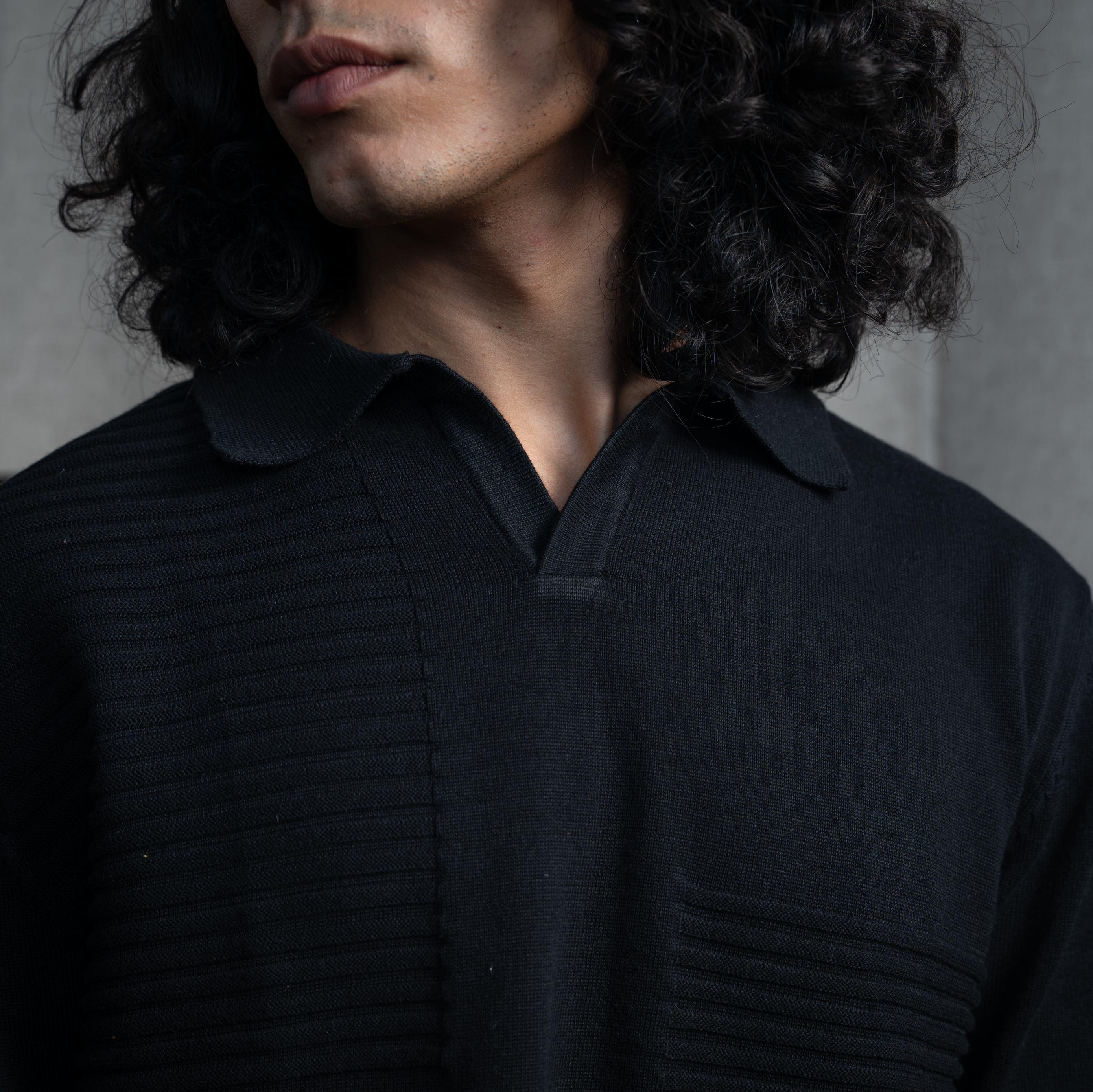 OLD MONEY POLO T-SHIRT- JET BLACK